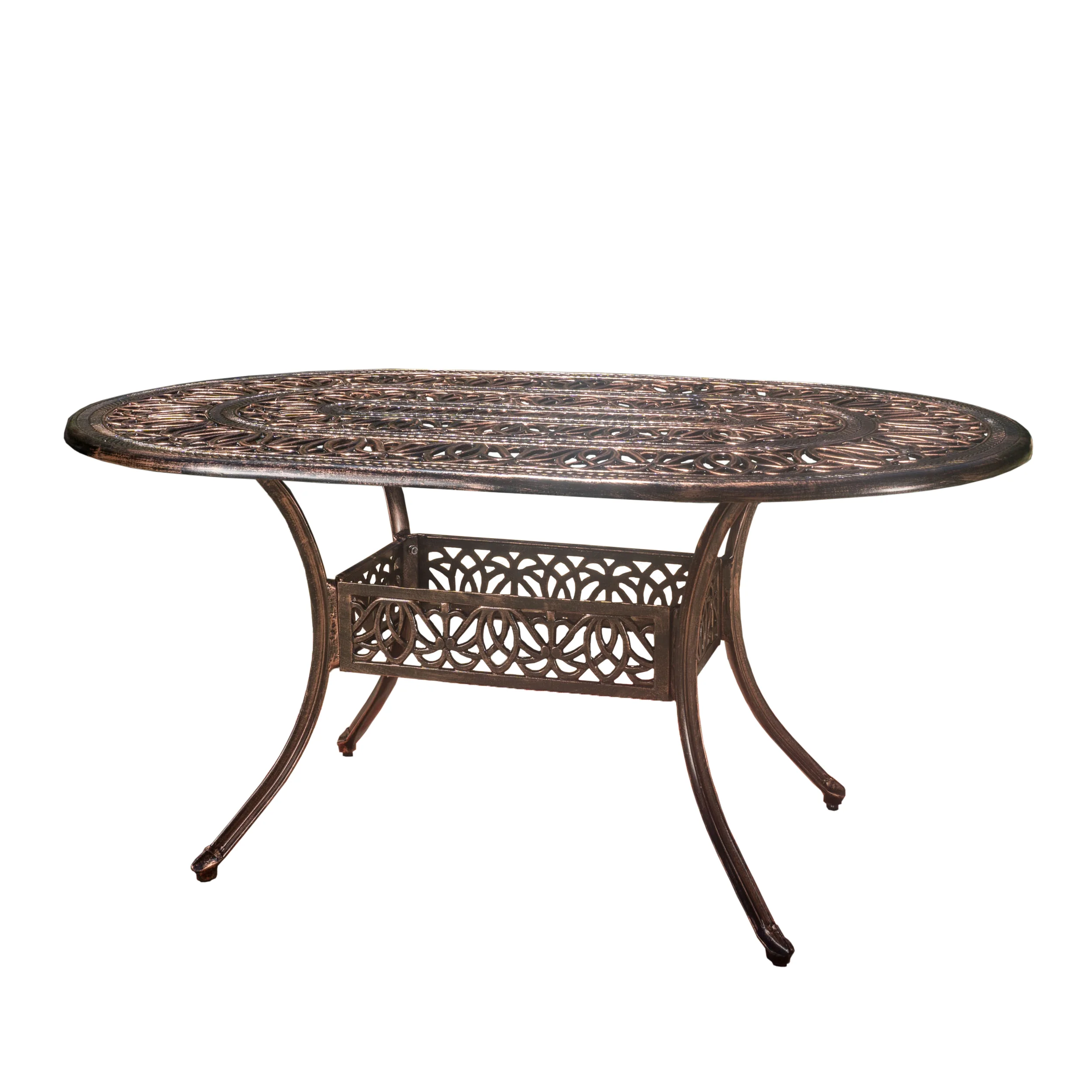 Jameson Home Haitian Outdoor Cast Aluminum Oval Dining Table - furnishings