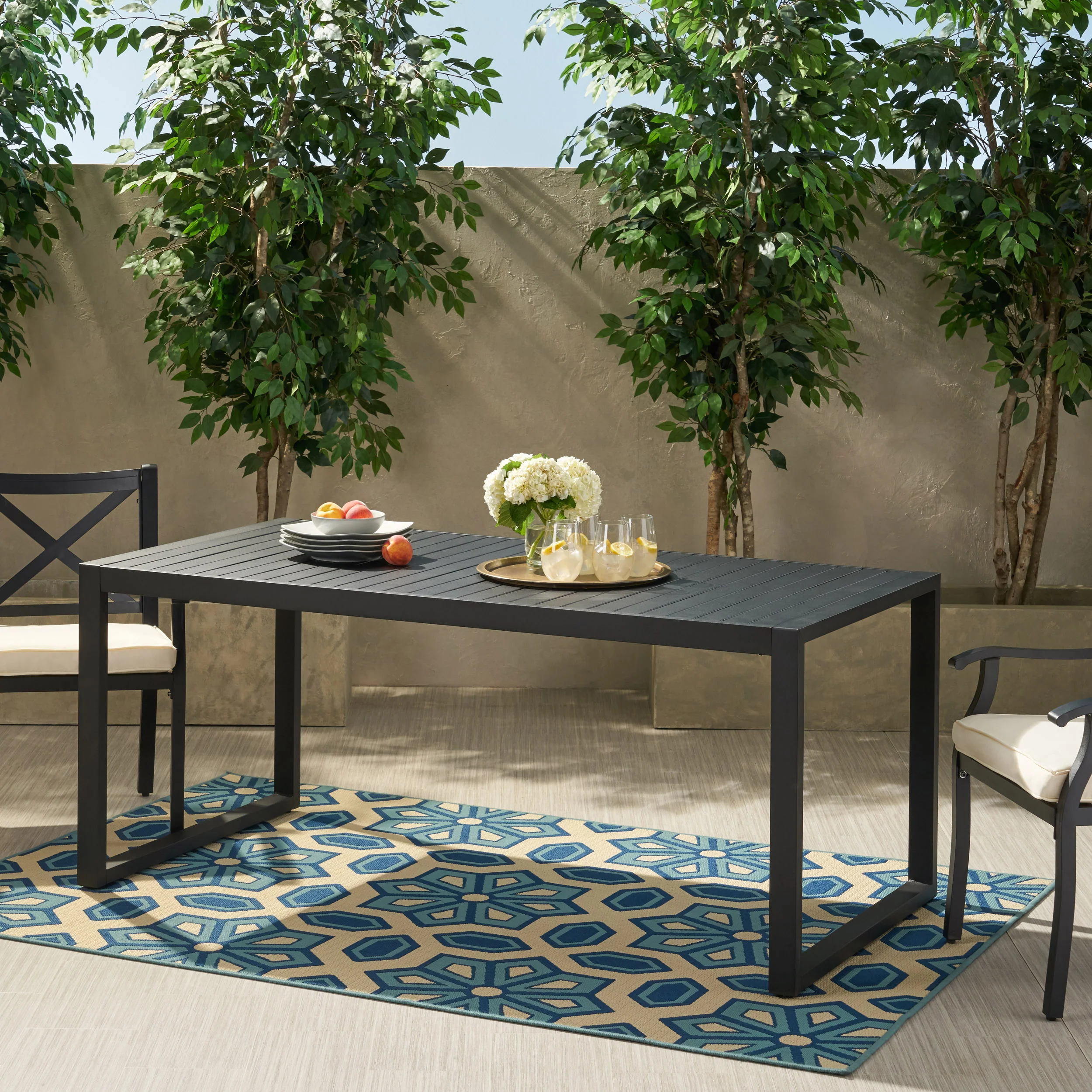Nealie Outdoor Aluminum Dining Table - furnishings