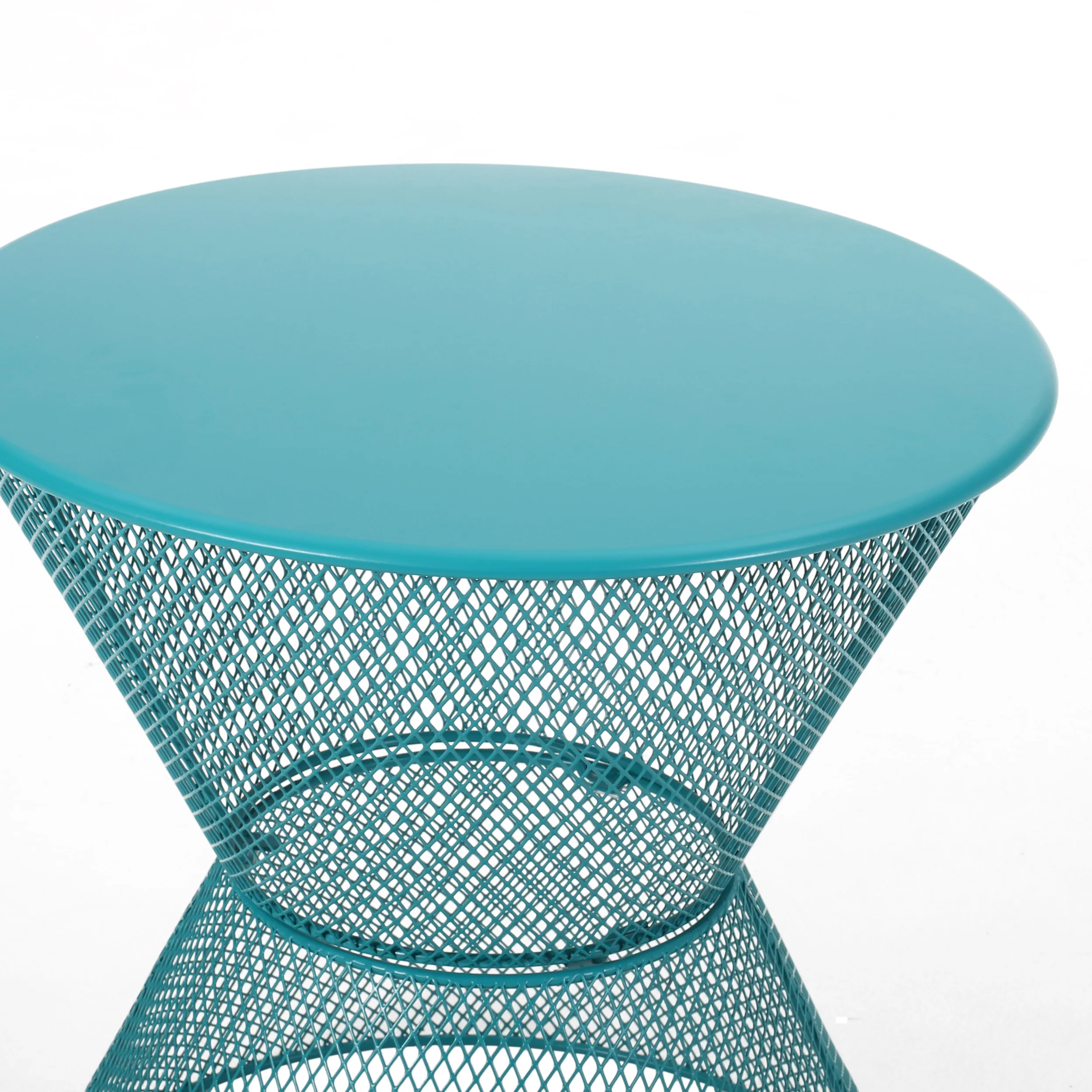 Tristian Modern Outdoor 2 Seater Iron Chat Set with Side Table - furnishings