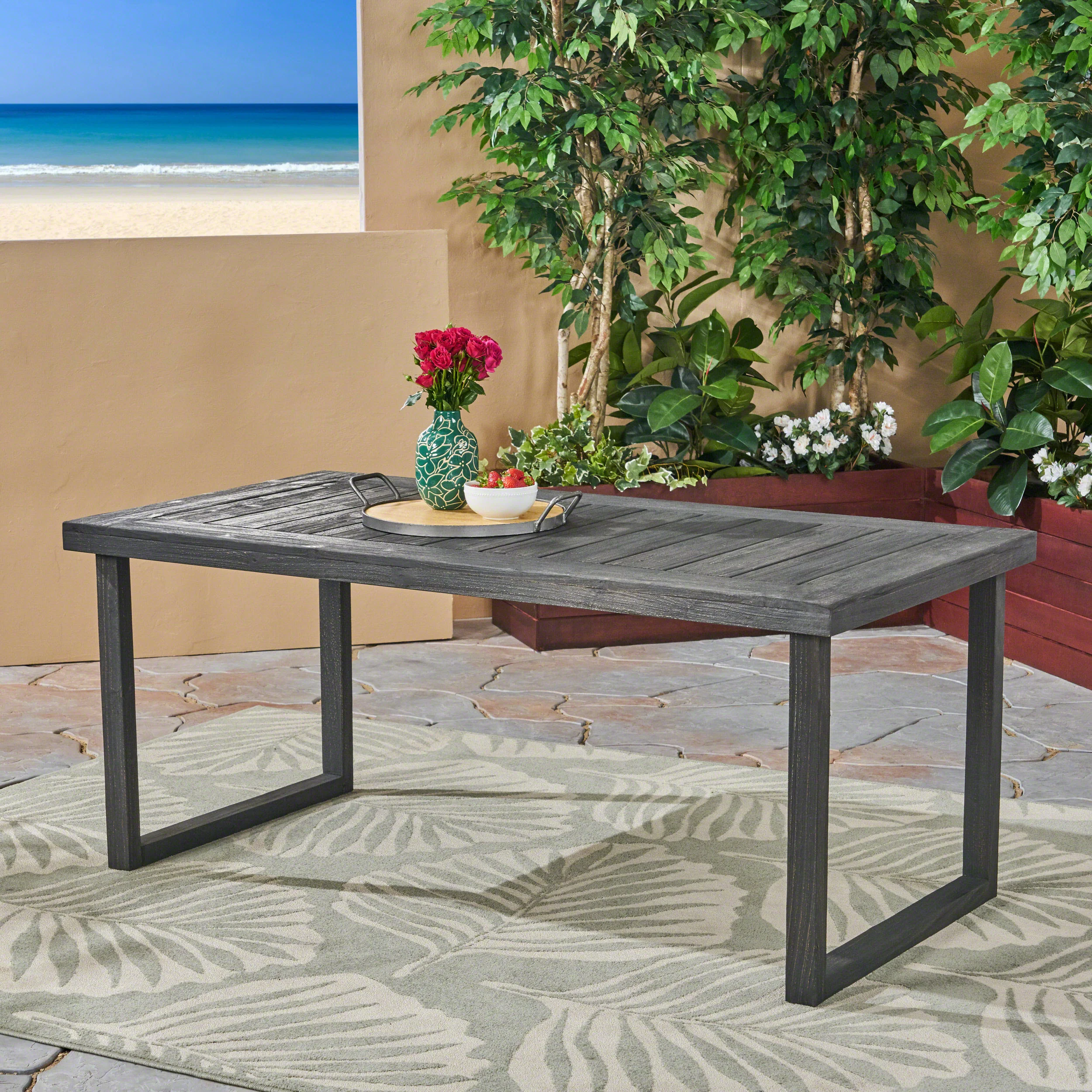 Paz Outdoor 69-inch Acacia Wood Dining Table - furnishings