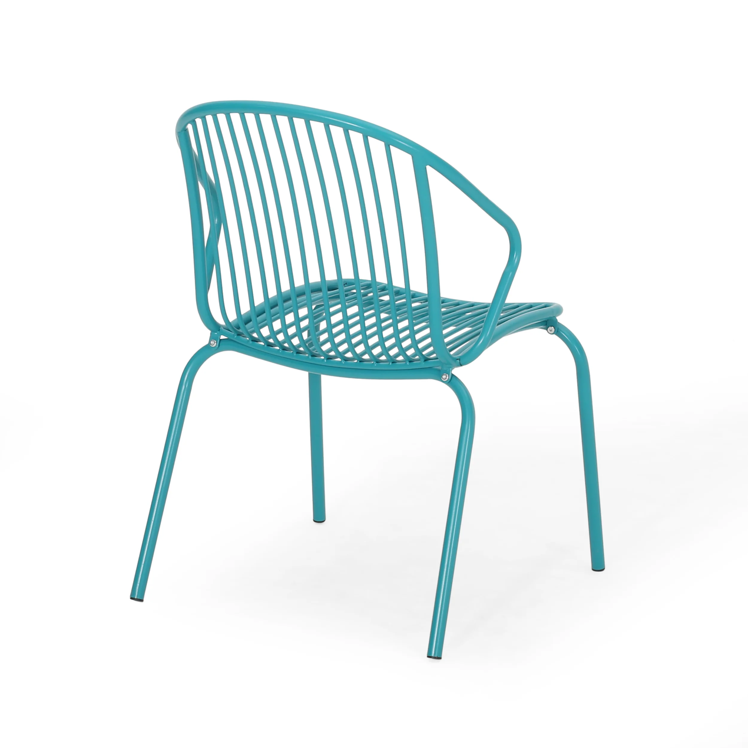 Emily Outdoor Modern Iron Club Chair (Set of 2) - furnishings