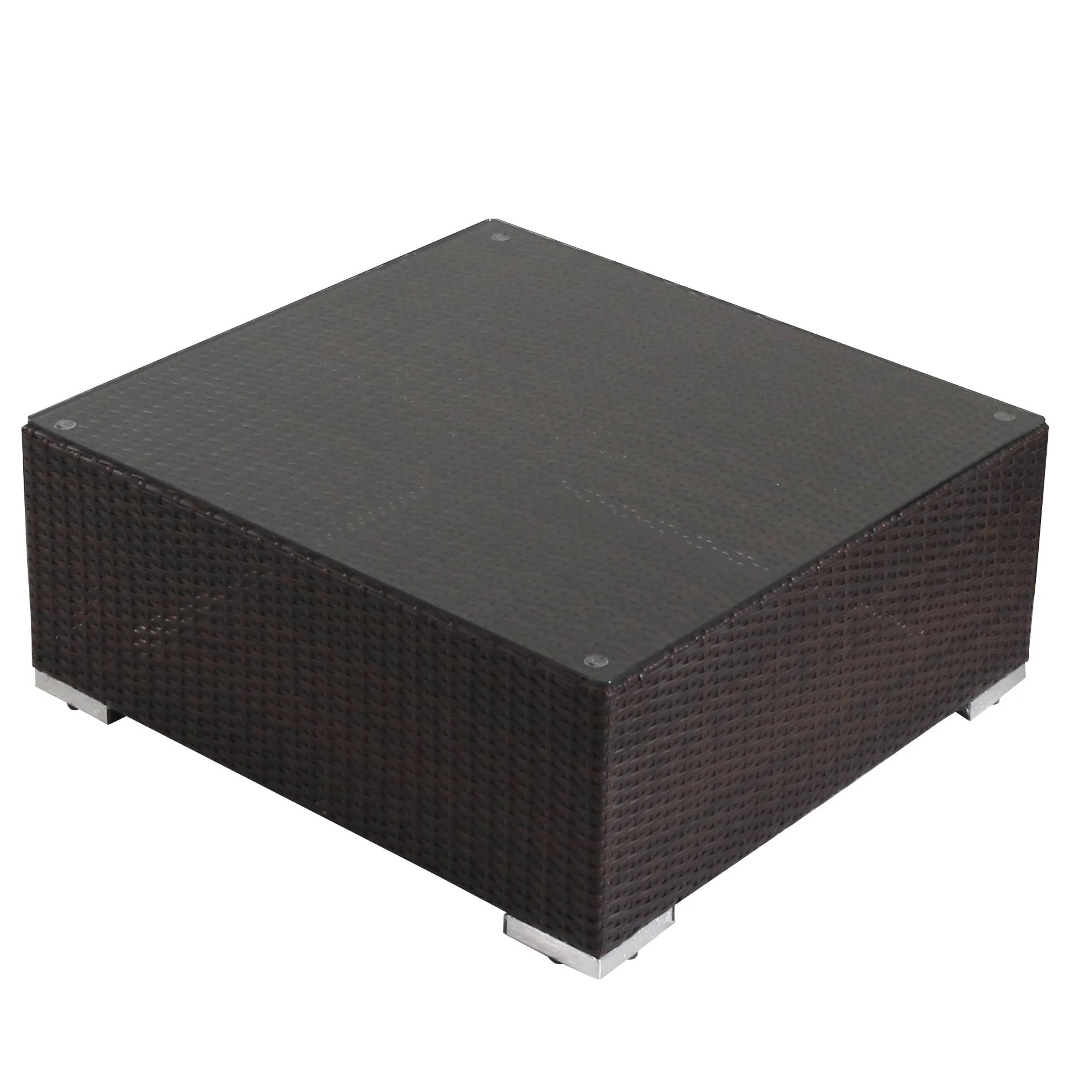 Francisco 5pc Outdoor Brown Wicker/Aluminum Seating Sectional Set w/ Cushions - furnishings