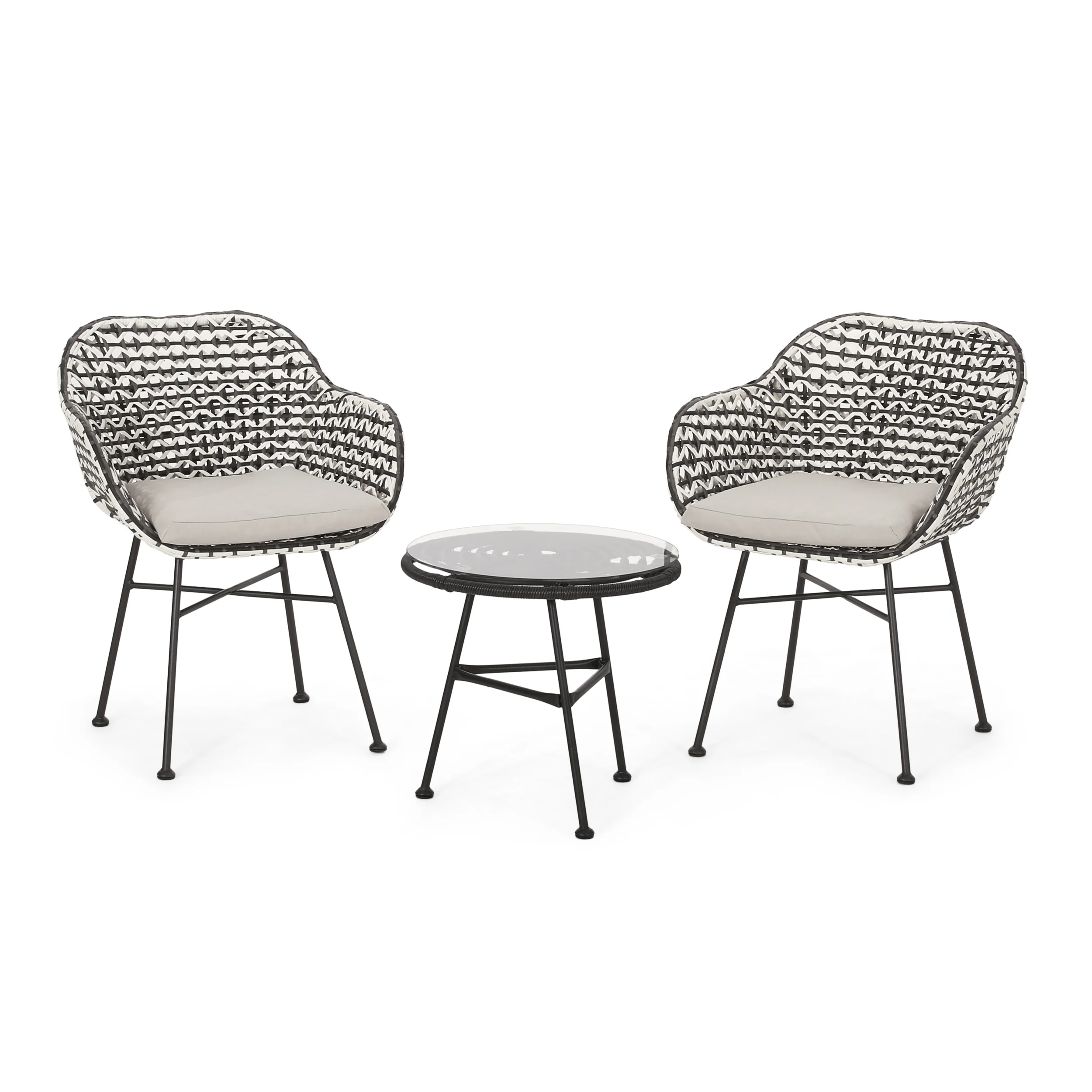 Jayline Outdoor 3 Piece Wicker Chat Set - furnishings