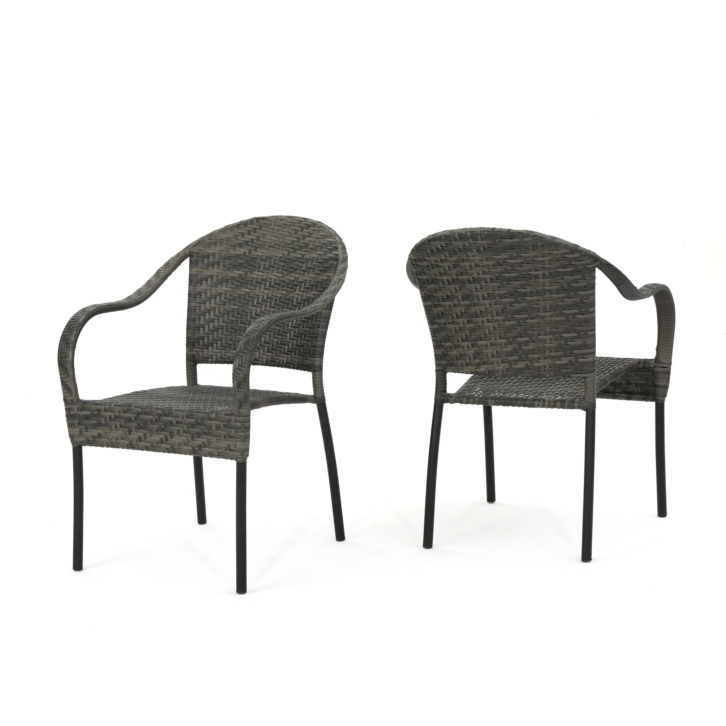 Livingston Outdoor Grey Wicker Chair (Set of 2) - furnishings