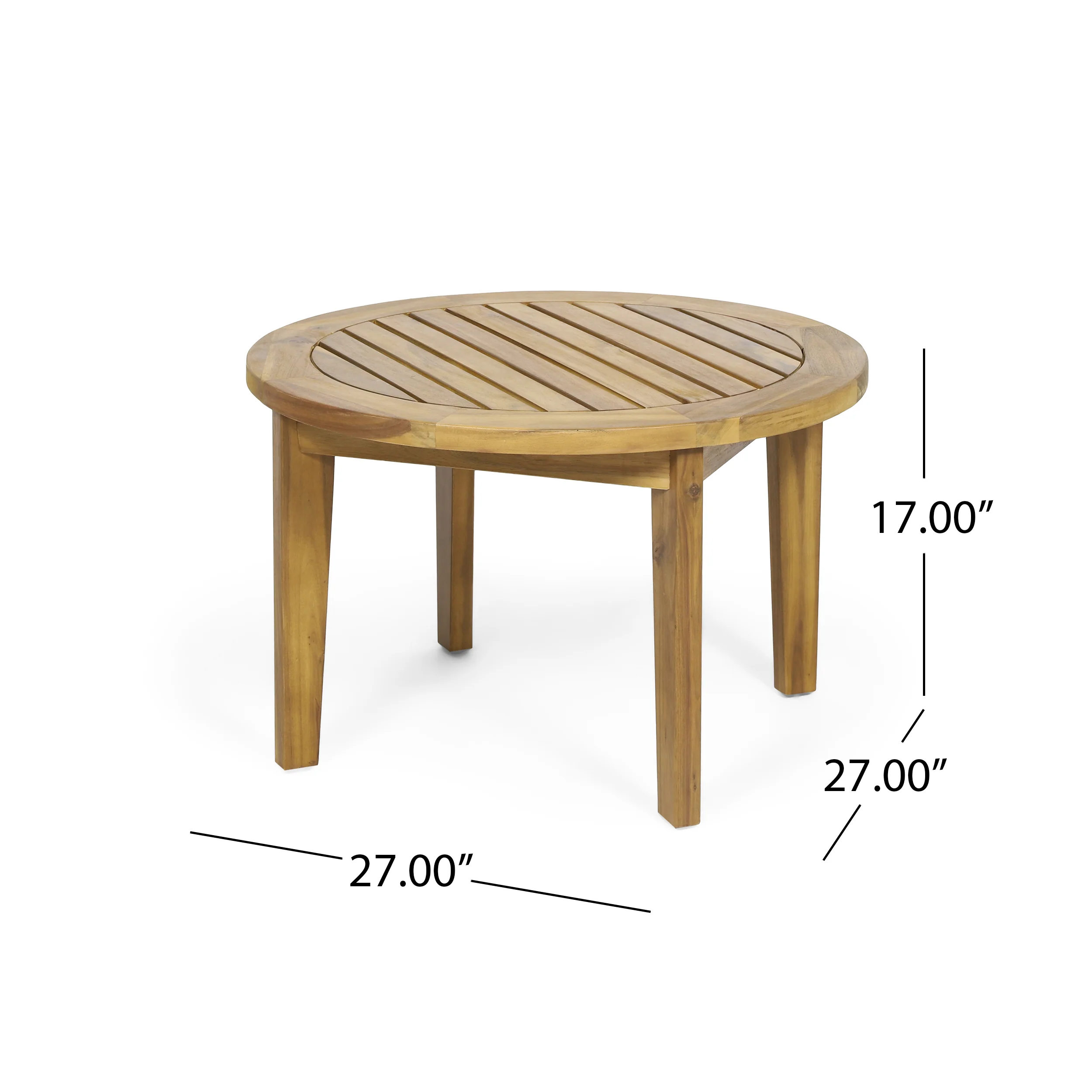 Dean Outdoor Acacia Wood Circular Coffee Table, Teak - furnishings