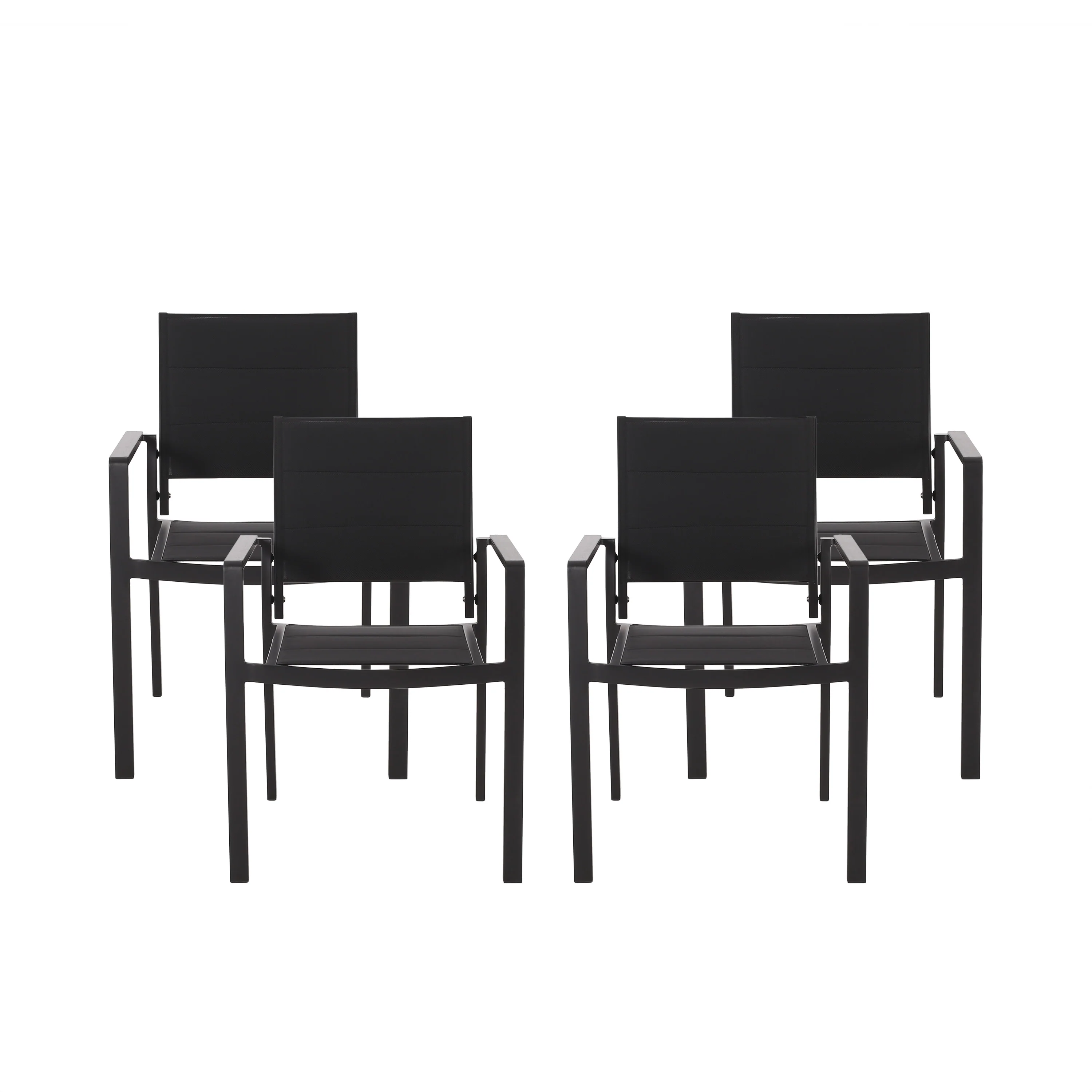 Curtisian Outdoor Mesh and Aluminum Dining Chairs - furnishings