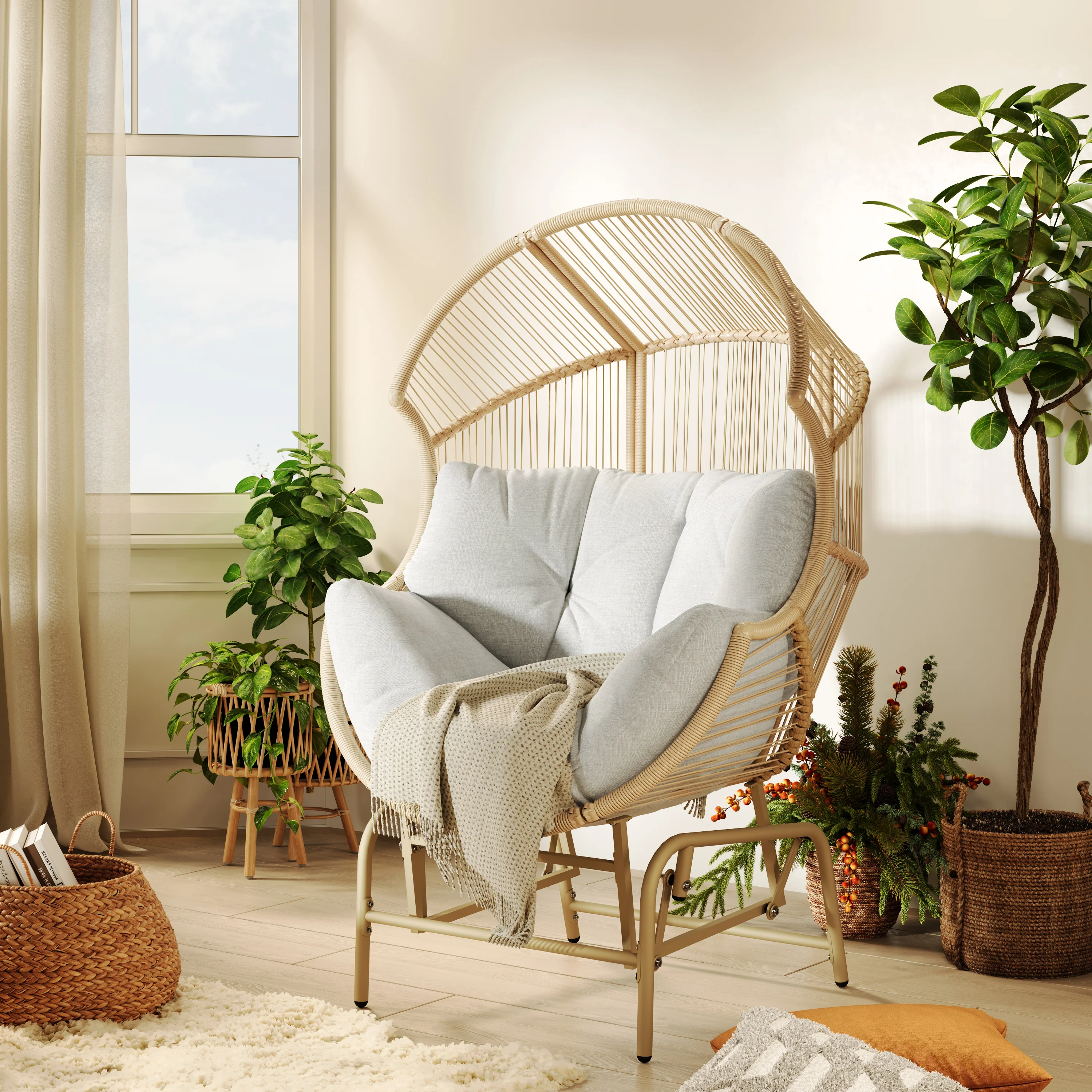 Paloma Outdoor Wicker Gliding Chair - furnishings