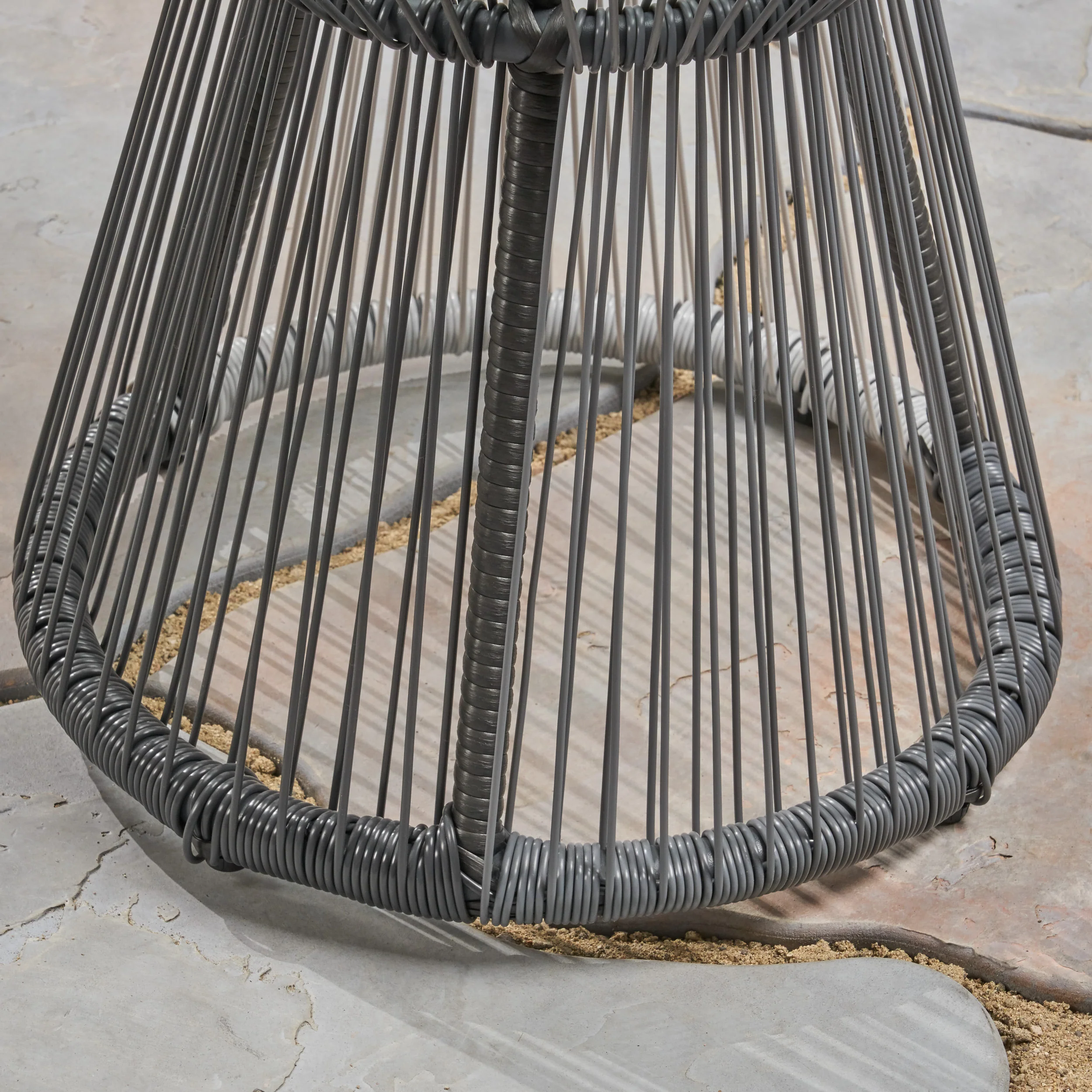Aiden Outdoor Faux Rattan Side Table with Glass Top - furnishings