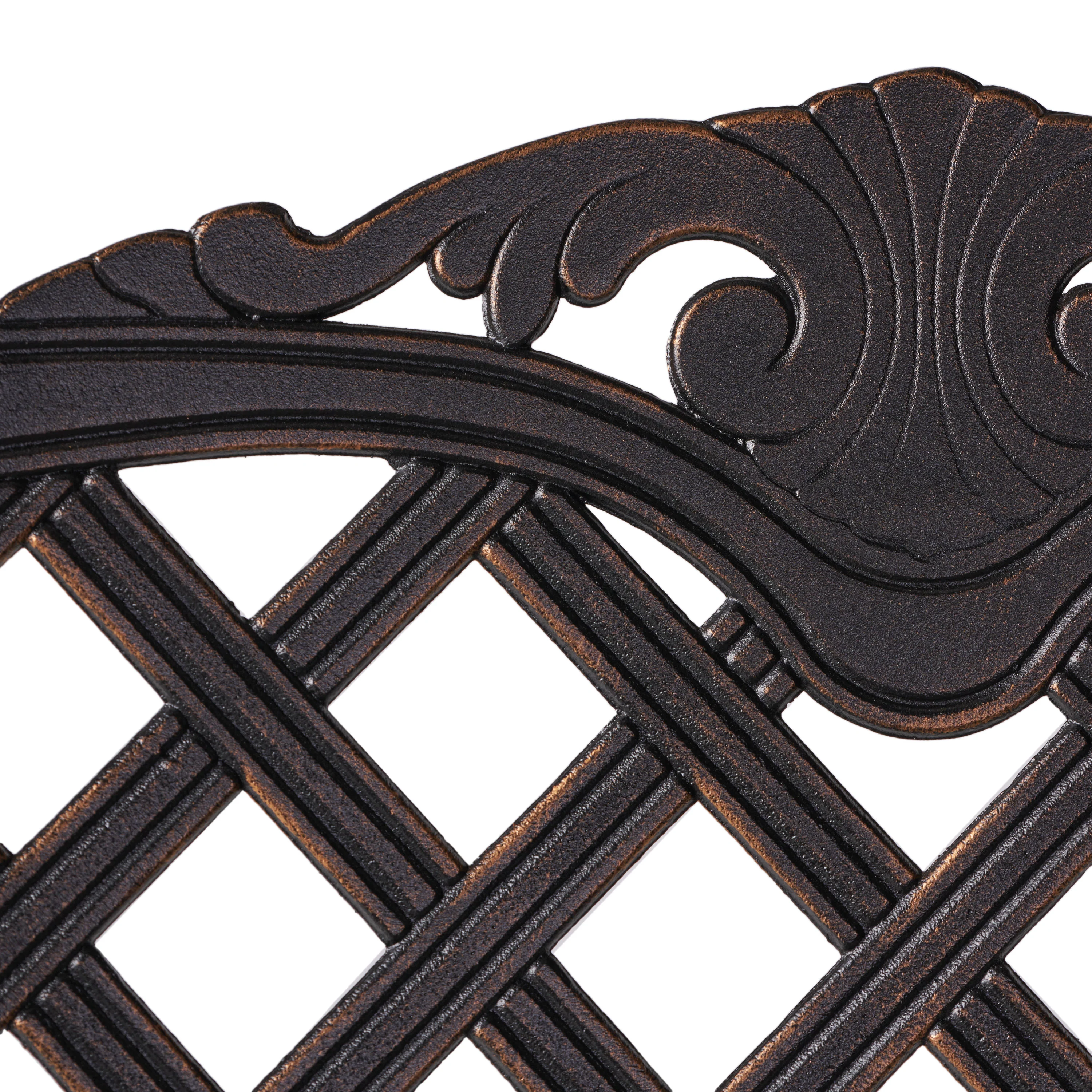 Pomelo Traditional Outdoor Shiny Copper Cast Aluminum Swivel Barstool with Arms - furnishings