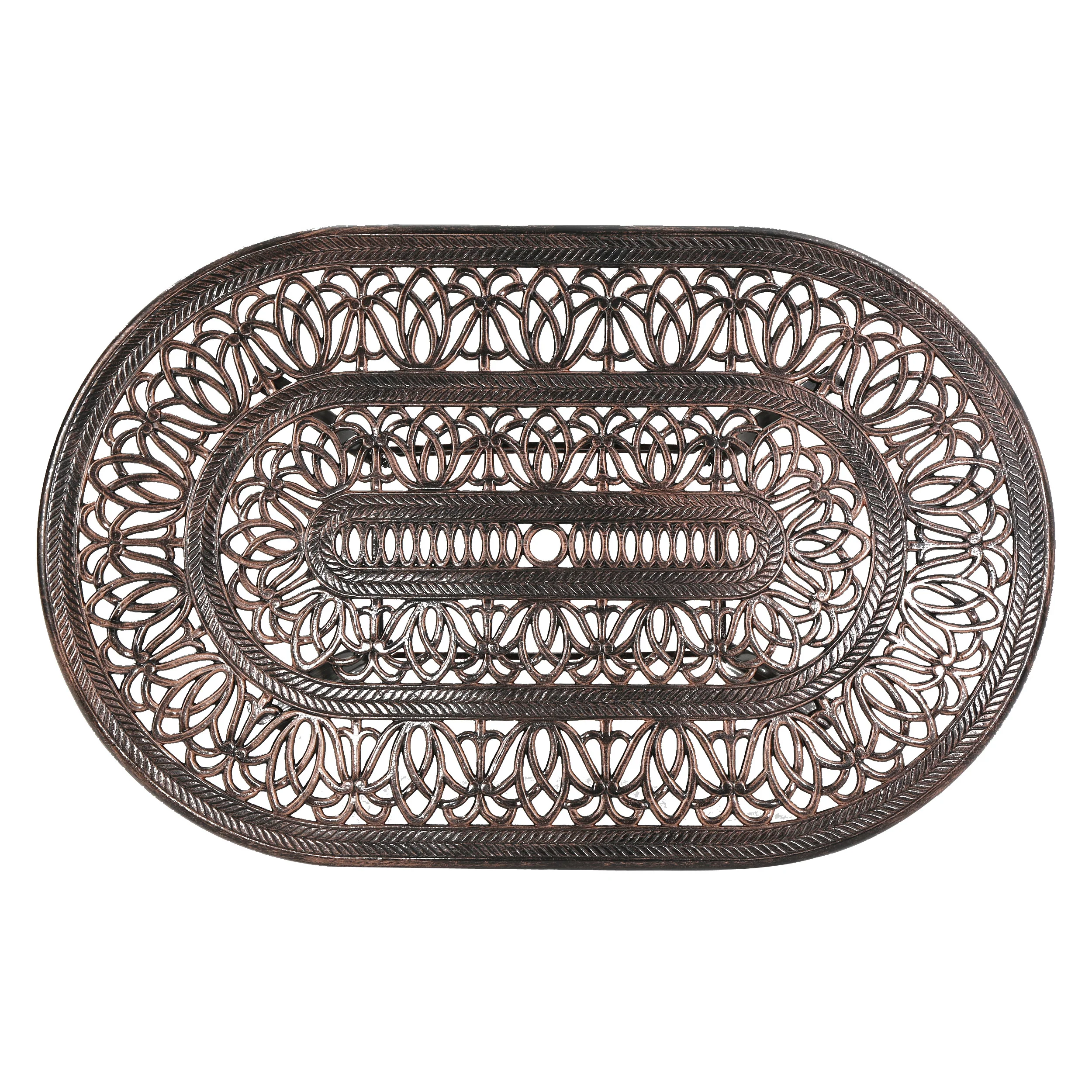Jameson Home Haitian Outdoor Cast Aluminum Oval Dining Table - furnishings