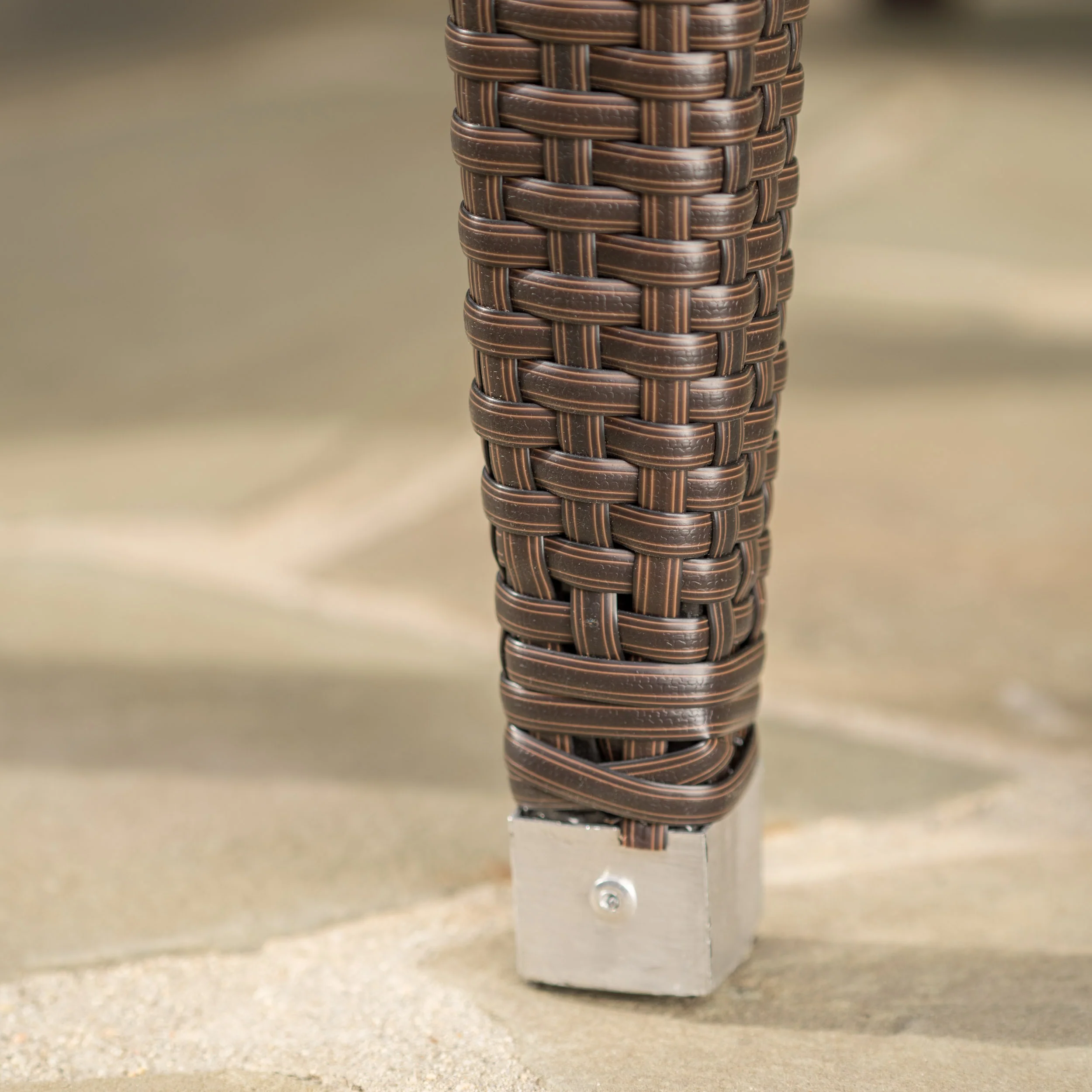 Wiren Contemporary Outdoor Brown Color PEWicker Square Table - furnishings