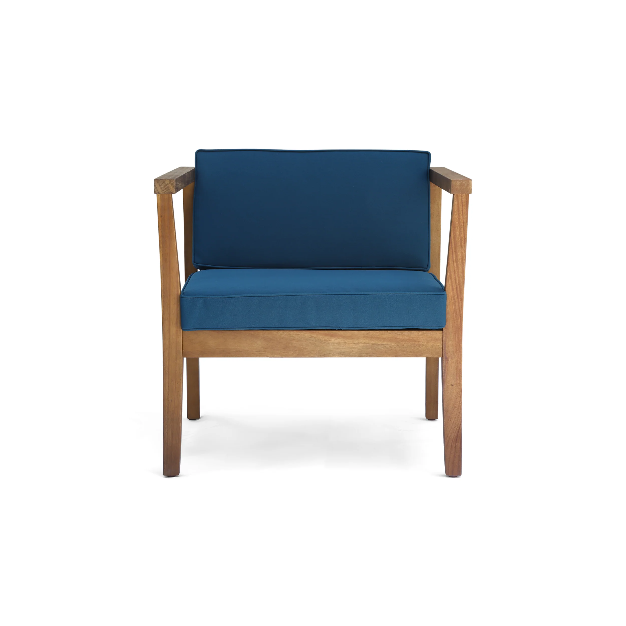 Thomson Outdoor Acacia Wood Club Chairs with Water-Resistant Cushions (Set of 4) - furnishings