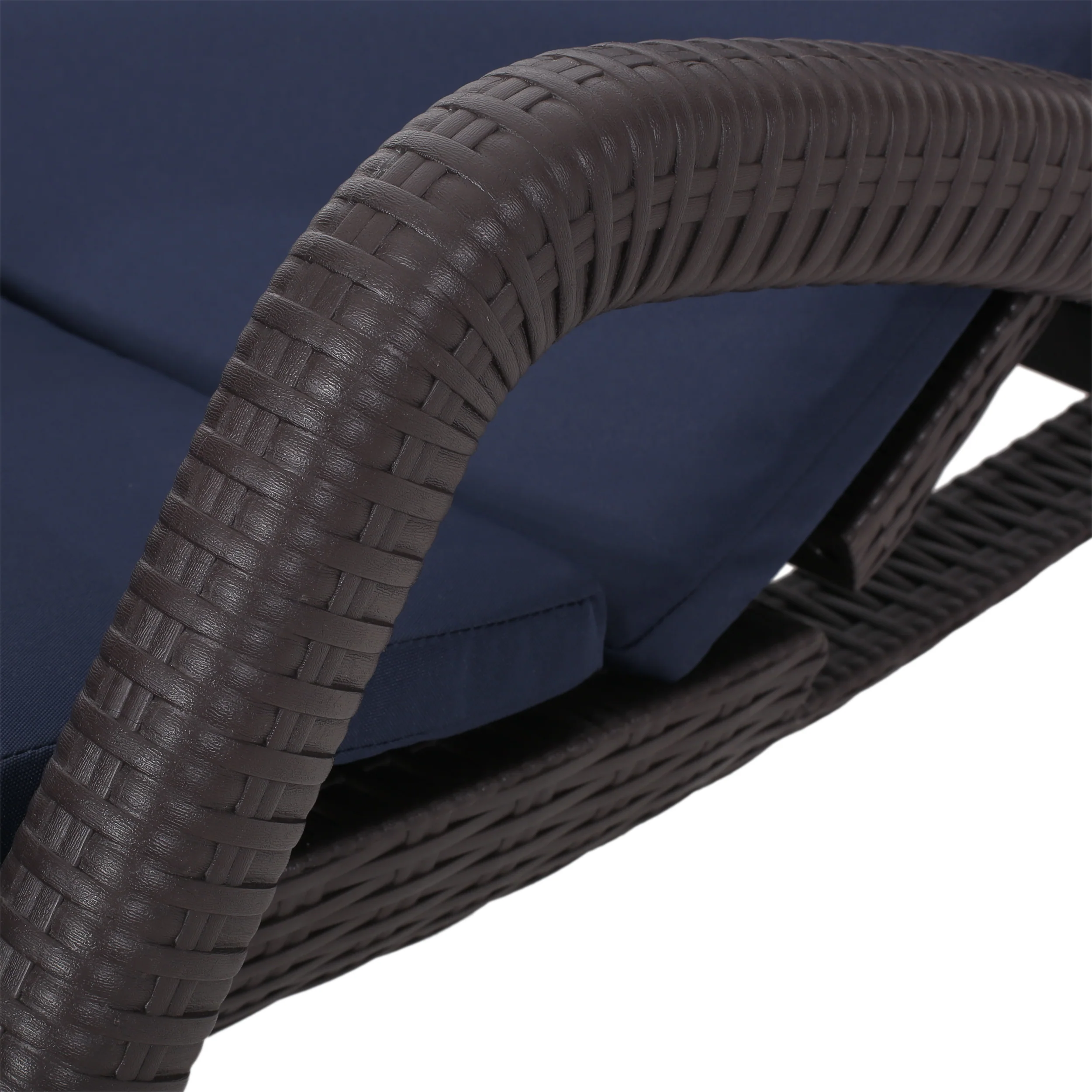 Riley Outdoor Faux Wicker Chaise Lounge with Cushion - furnishings