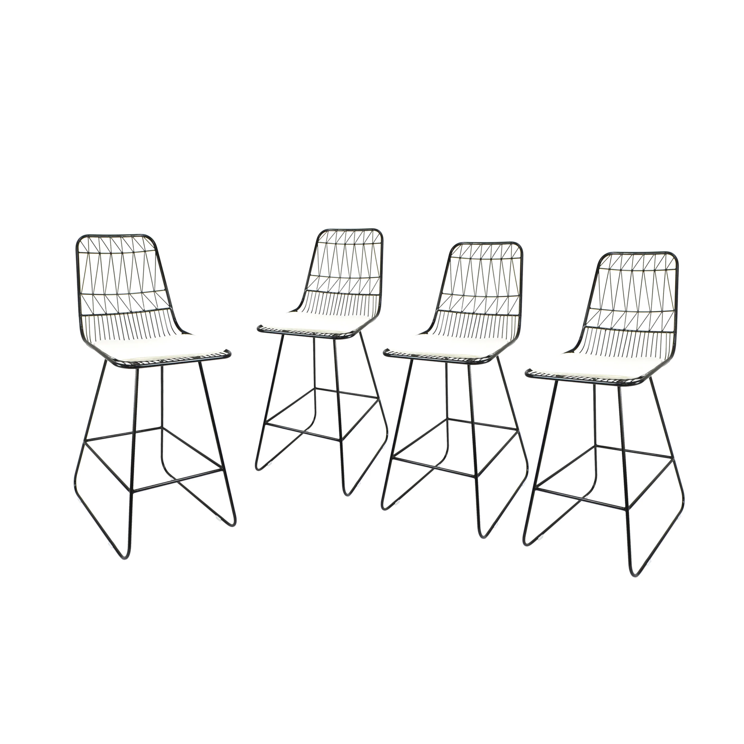 Hedy Outdoor Wire Counter Stools with Cushions (Set of 4) - furnishings