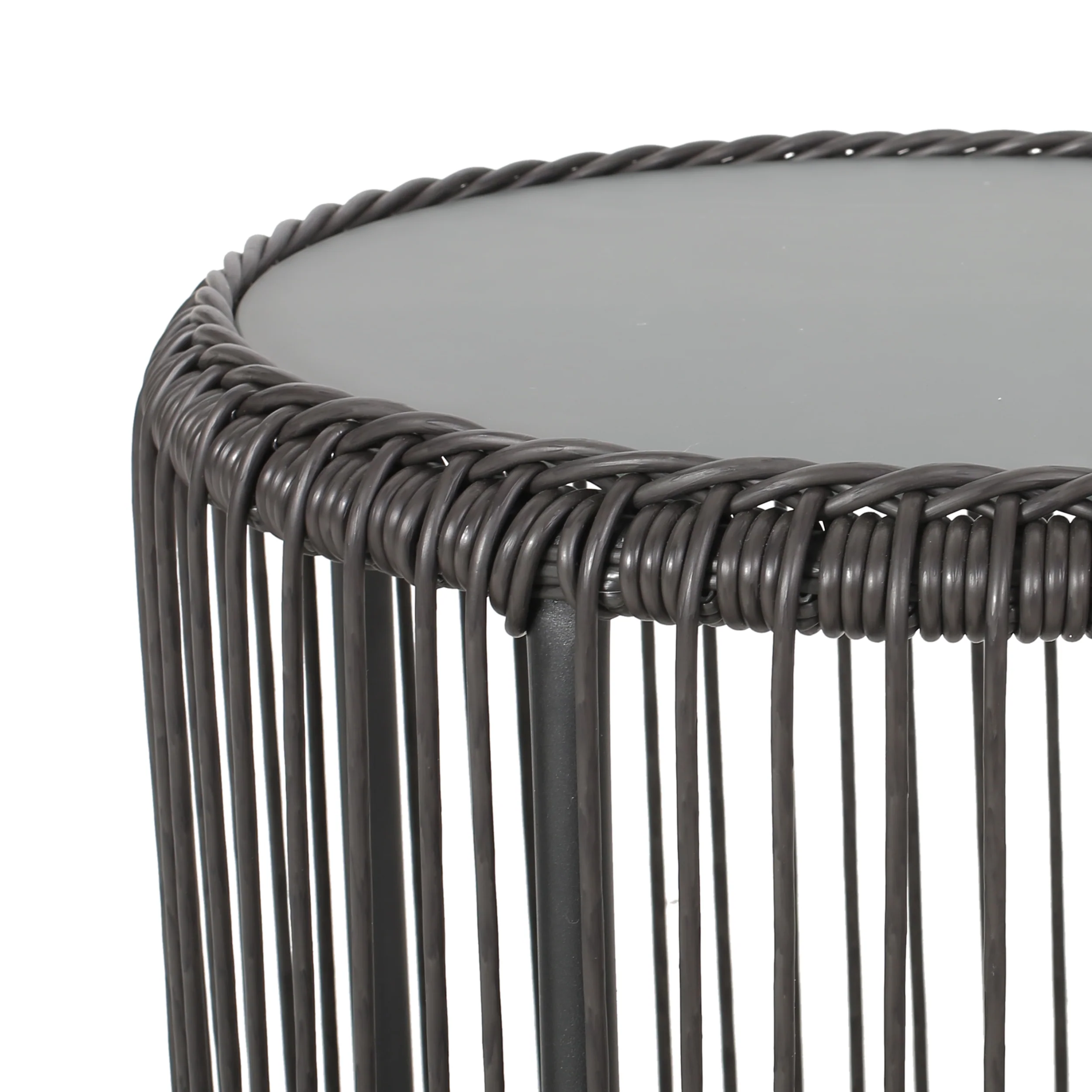 Keslynn Outdoor Modern Boho 2 Seater Wicker Chat Set with Side Table - furnishings