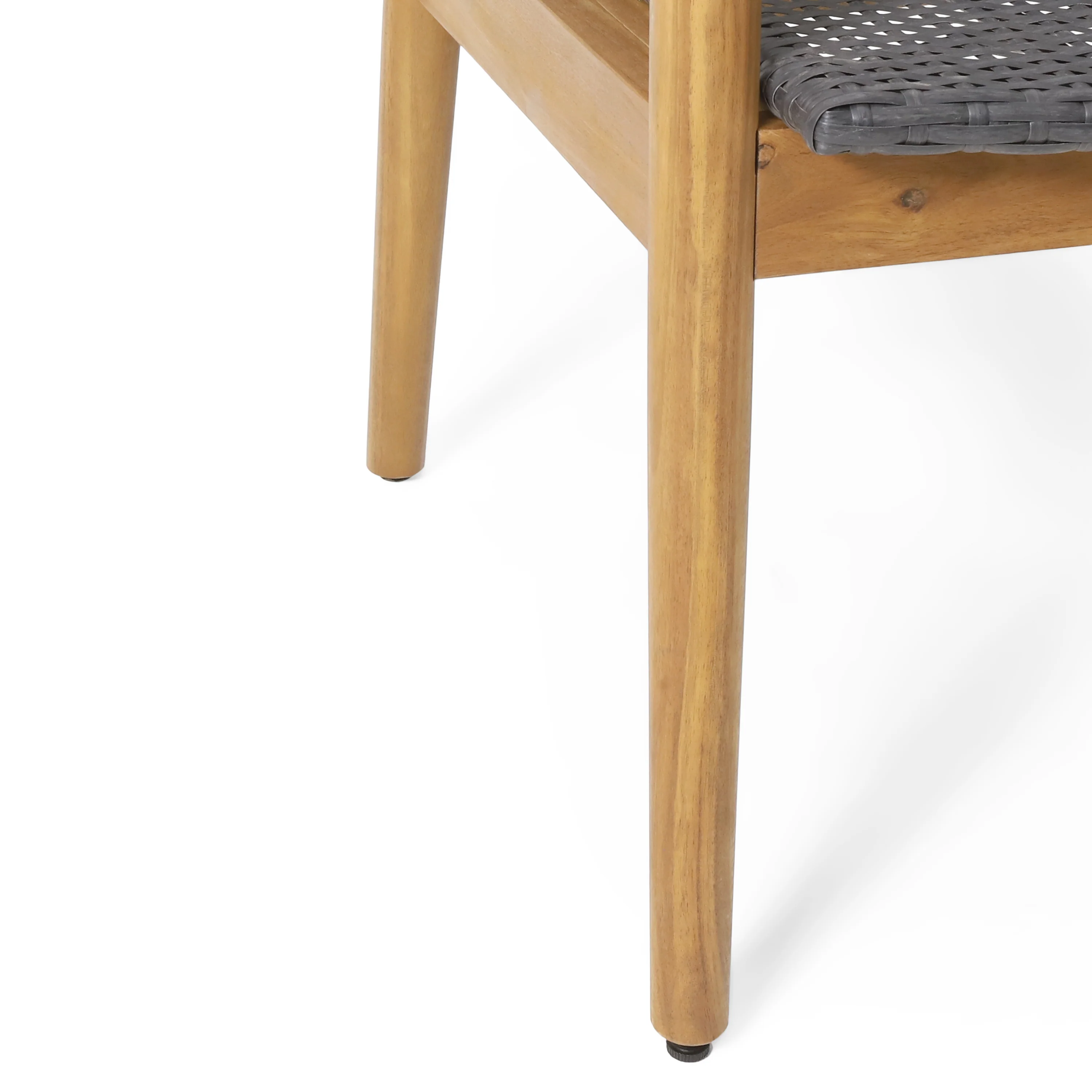 Alamosa Outdoor Wicker and Acacia Wood 4 Seater Chat , Gray and Teak - furnishings