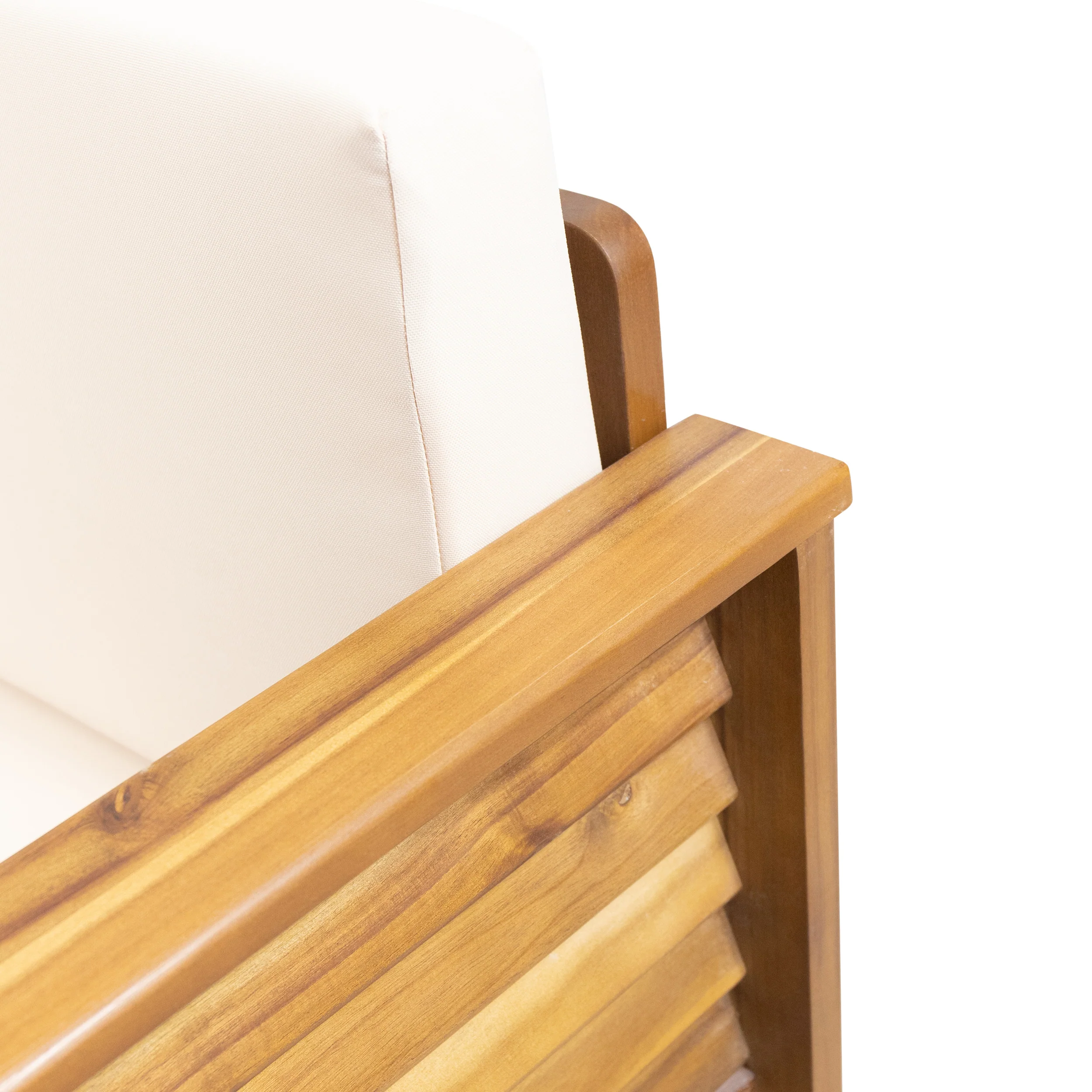 Rabun Outdoor Acacia Wood Club Chairs with Cushions, Set of 2 - furnishings