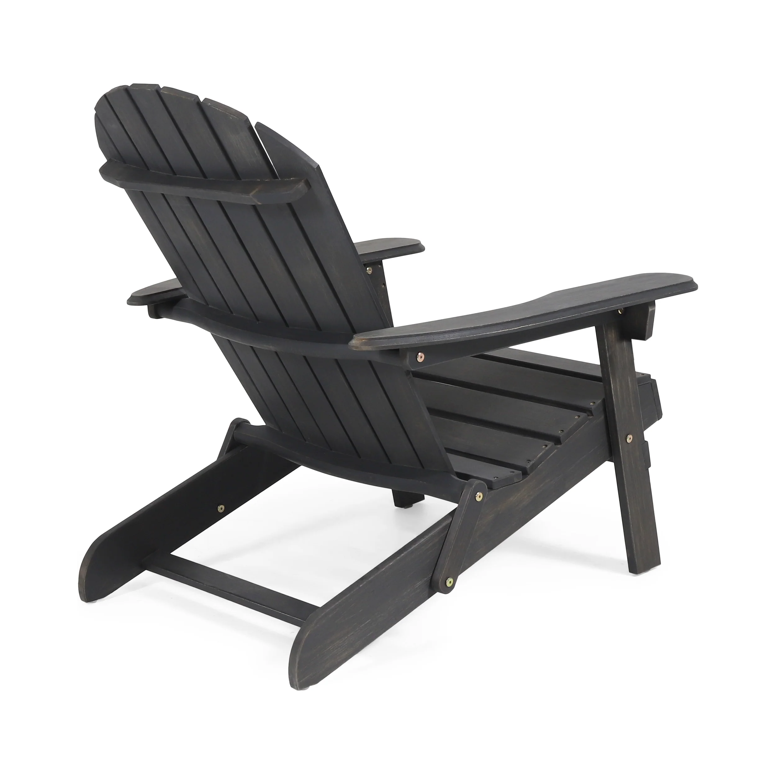 Benson Outdoor 5 Piece Acacia Wood/ Light Weight Concrete Adirondack Chair Set with Fire Pit - furnishings