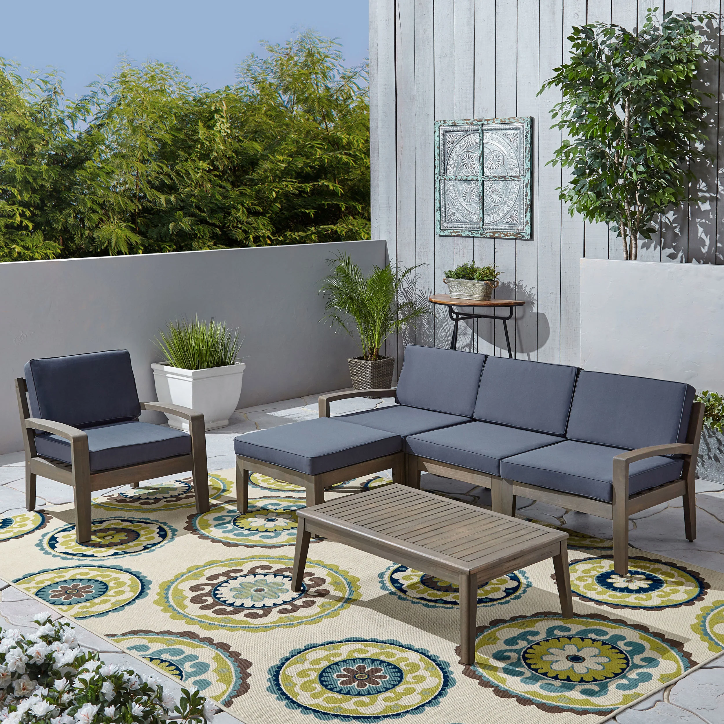Parma 4-Seater Sectional Sofa Set For Patio with Club Chair - furnishings