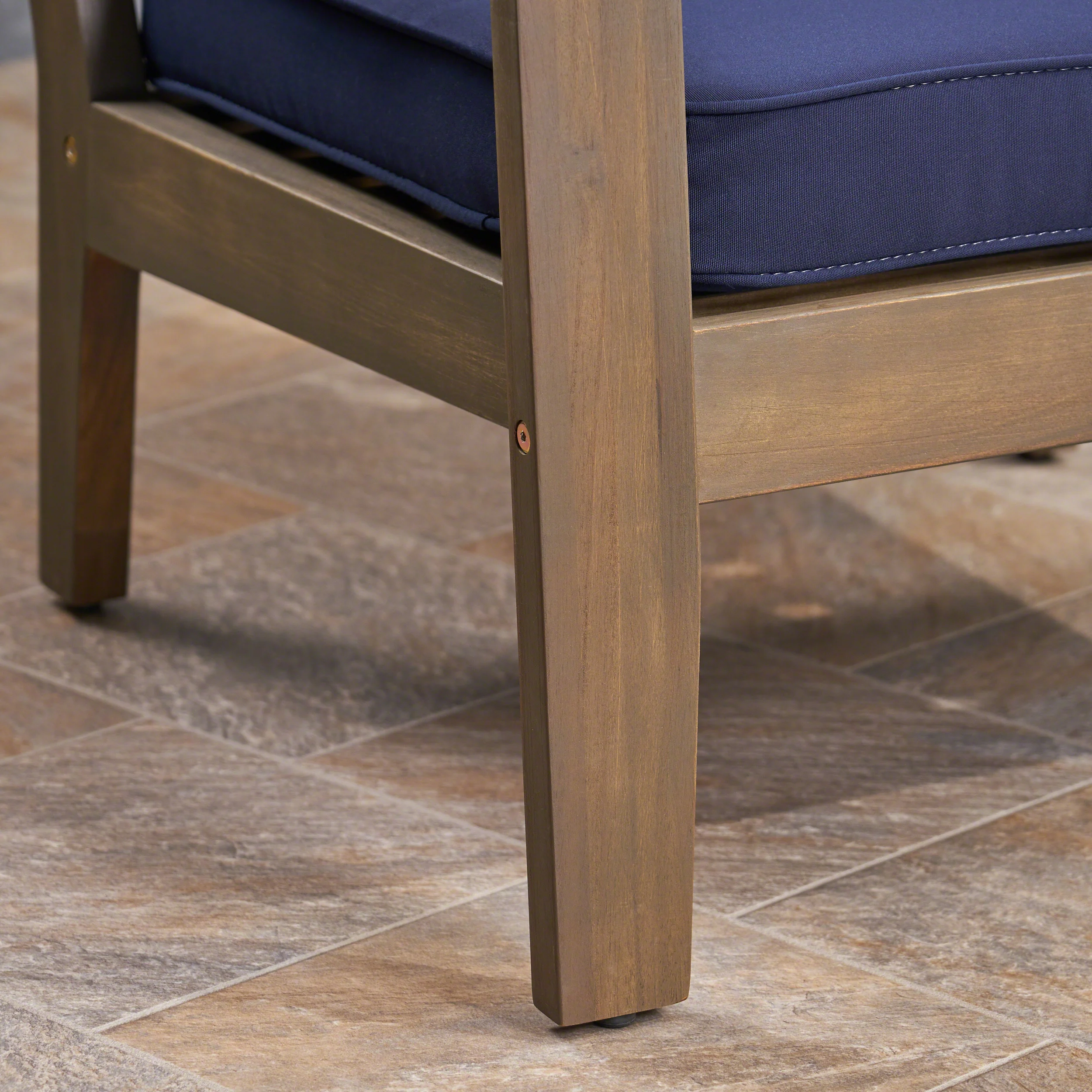 Parma Outdoor Acacia Wood Club Chairs with Sunbrella Cushions - furnishings