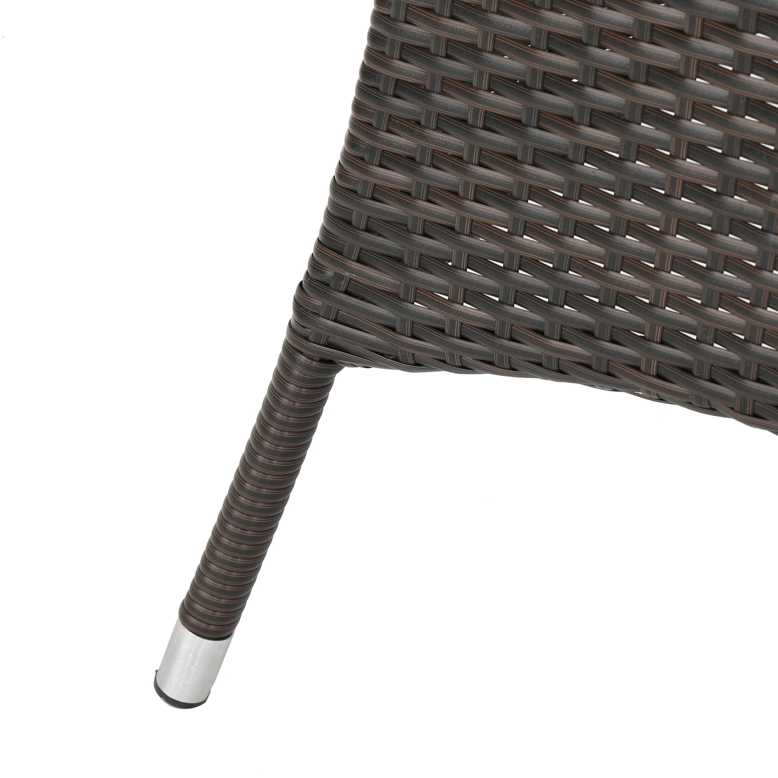 Kanasca Outdoor Multi Brown Polyethylene Square Dining Table - furnishings