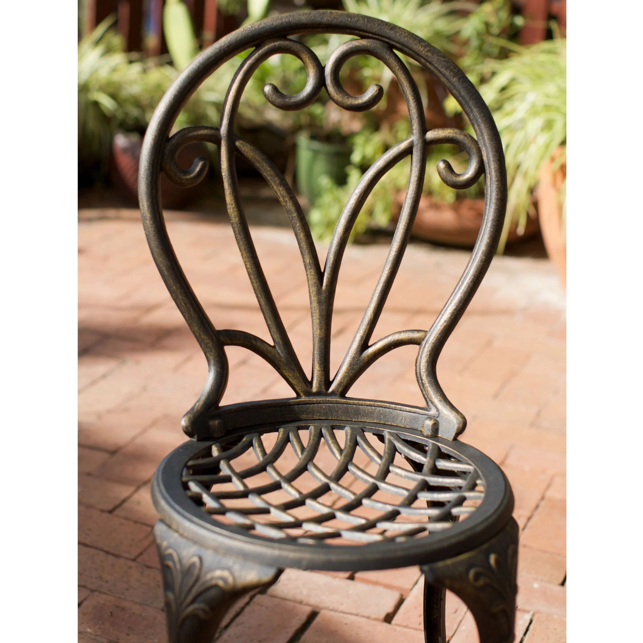 Windsor Dark Gold Cast Aluminum 3-piece Bistro Set - furnishings