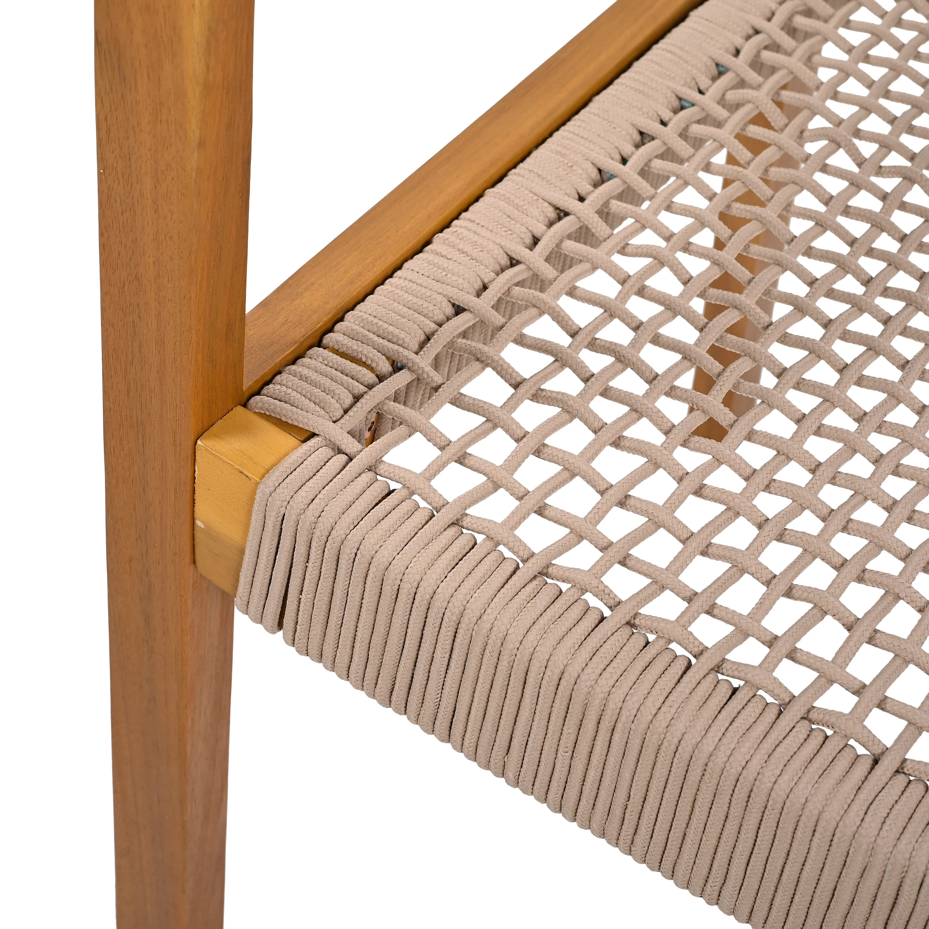 Seraphina Outdoor Patio Acacia Wood Braided Rope Dining Chairs, Set of 2 - furnishings