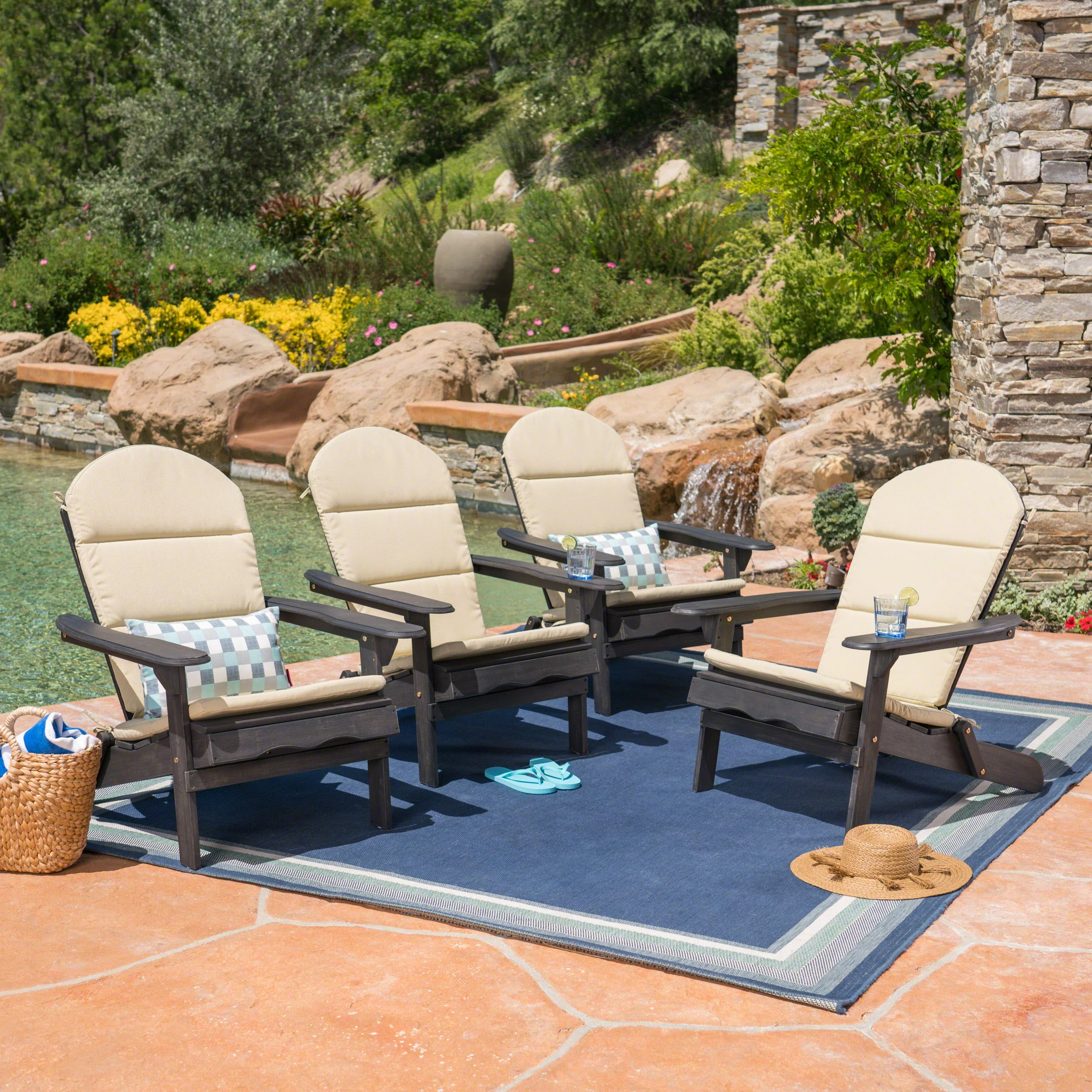 Terry Outdoor Water-Resistant Adirondack Chair Cushions - furnishings