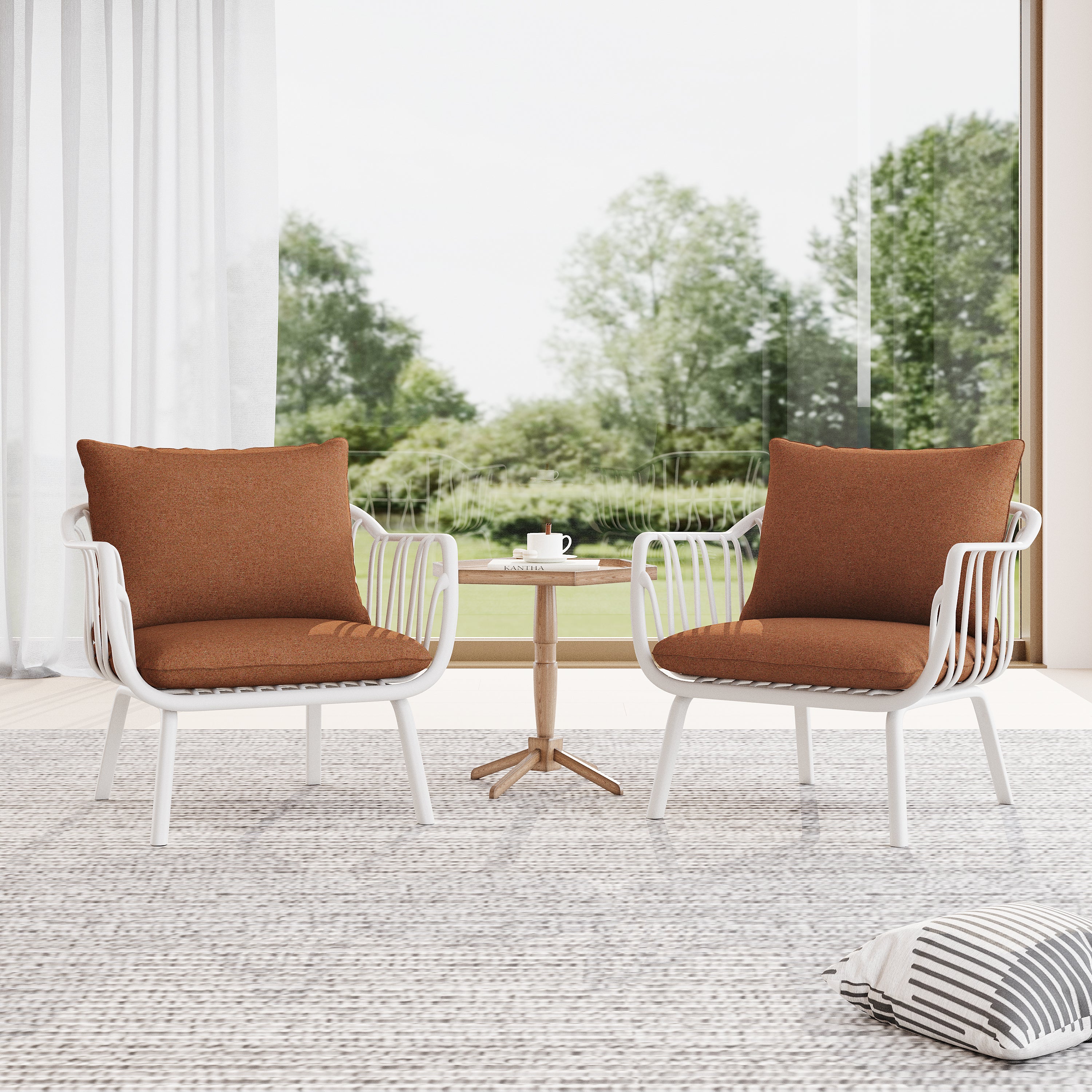 Luciane Outdoor Patio Club Chairs with Cushions - furnishings