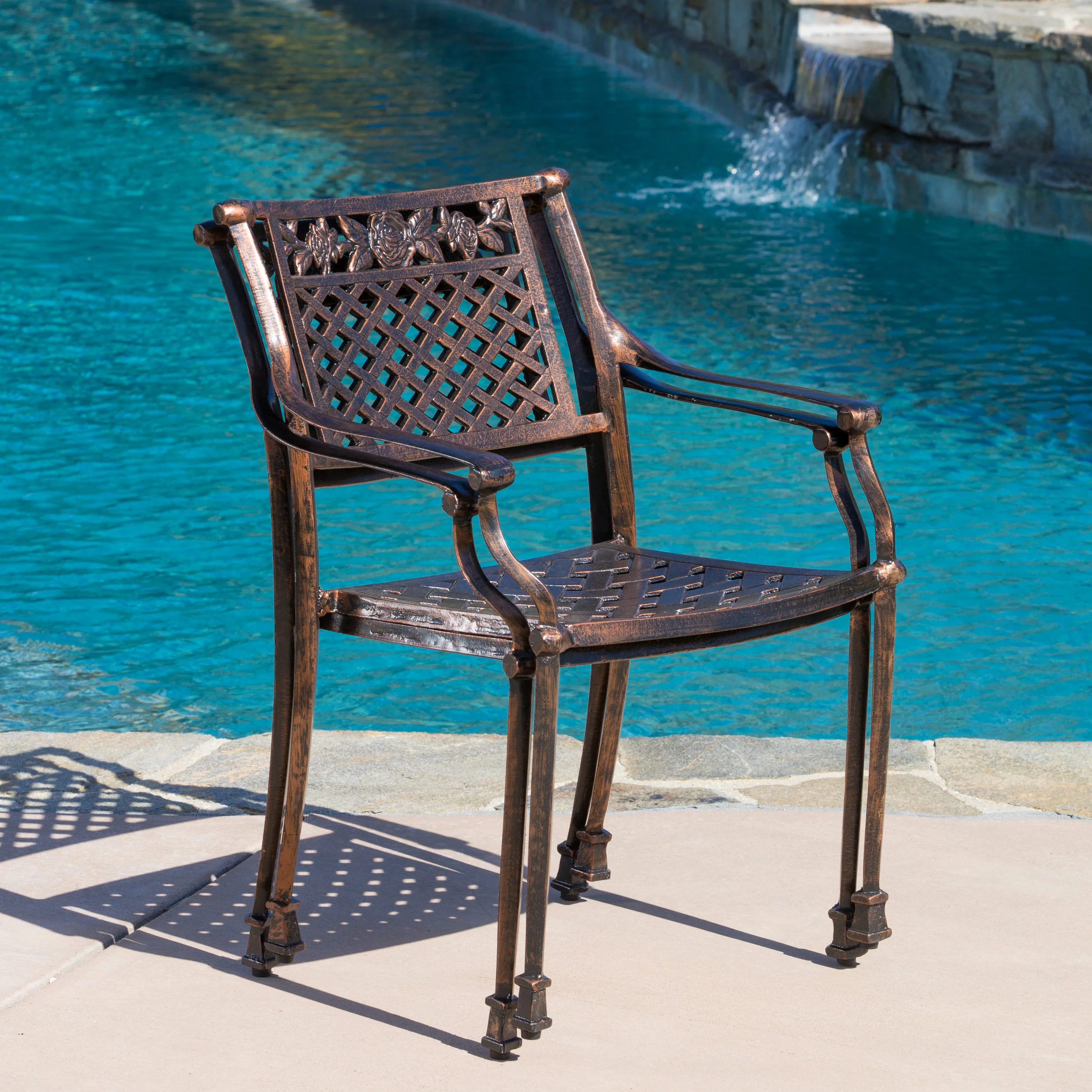 Sierra Outdoor Cast Aluminum Dining Chairs (Set of 2) - furnishings