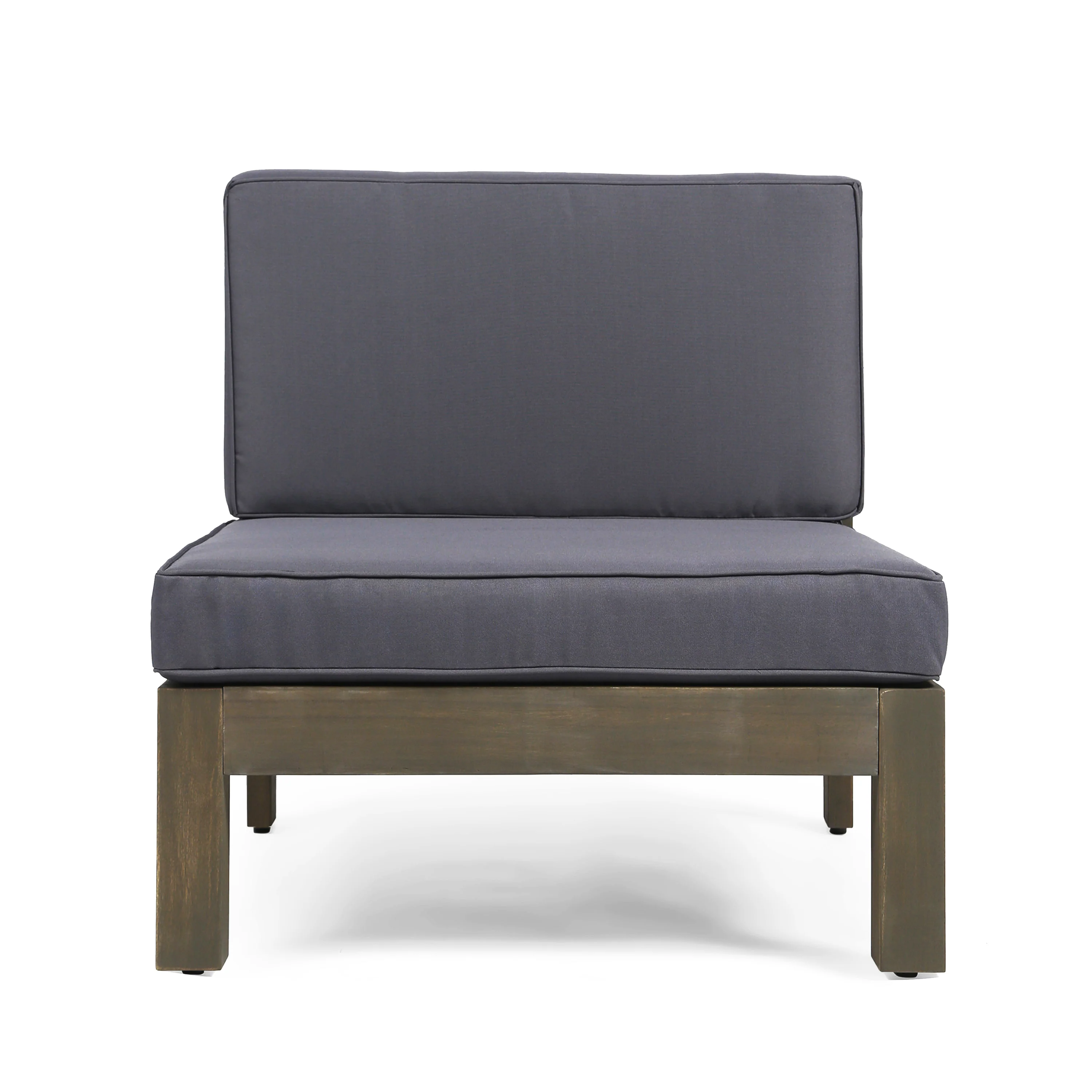 Keith Outdoor Acacia Wood 8 Seater U-Shaped Sectional Sofa Set with Coffee Table - furnishings
