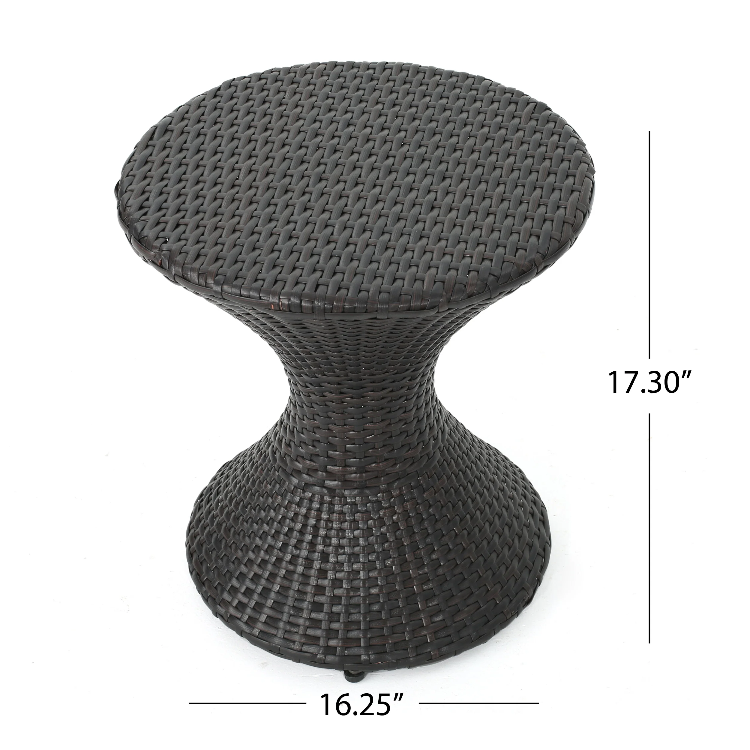 Newton Outdoor 3 Piece Multi-Brown Wicker Chat Set with Stacking Chairs - furnishings