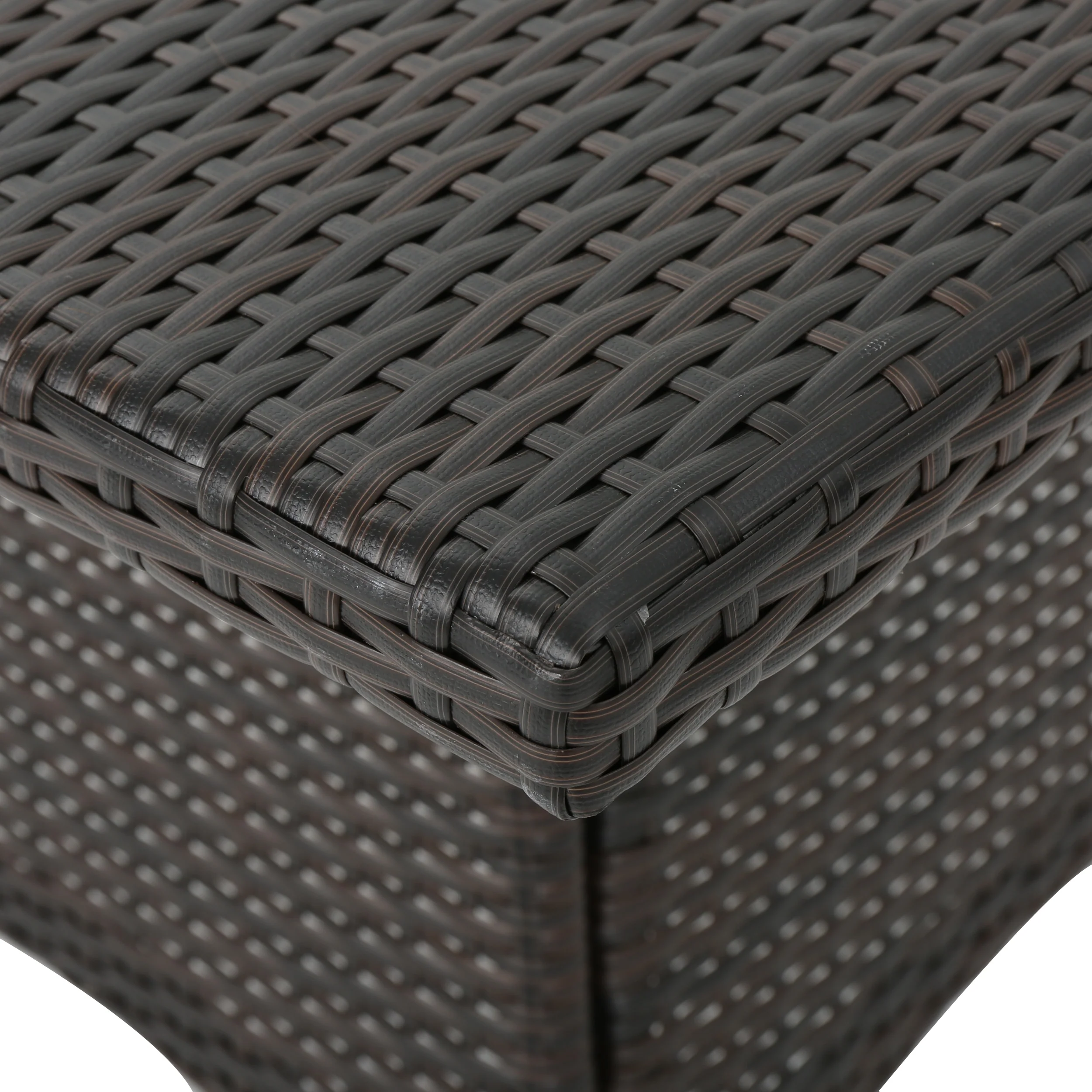 Kanasca Outdoor Multi Brown Polyethylene Square Dining Table - furnishings