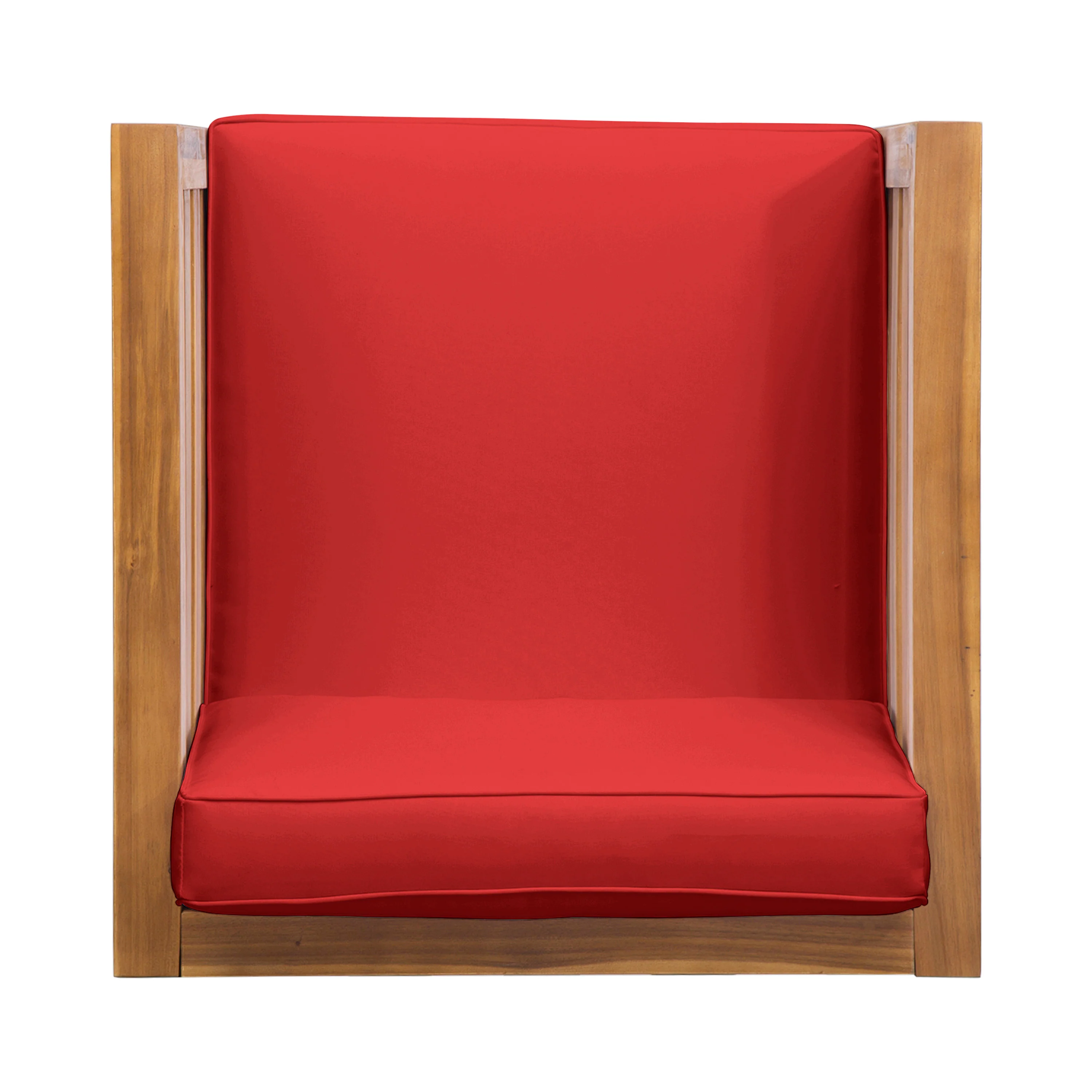 Louise Outdoor Acacia Wood Club Chair with Cushion - furnishings