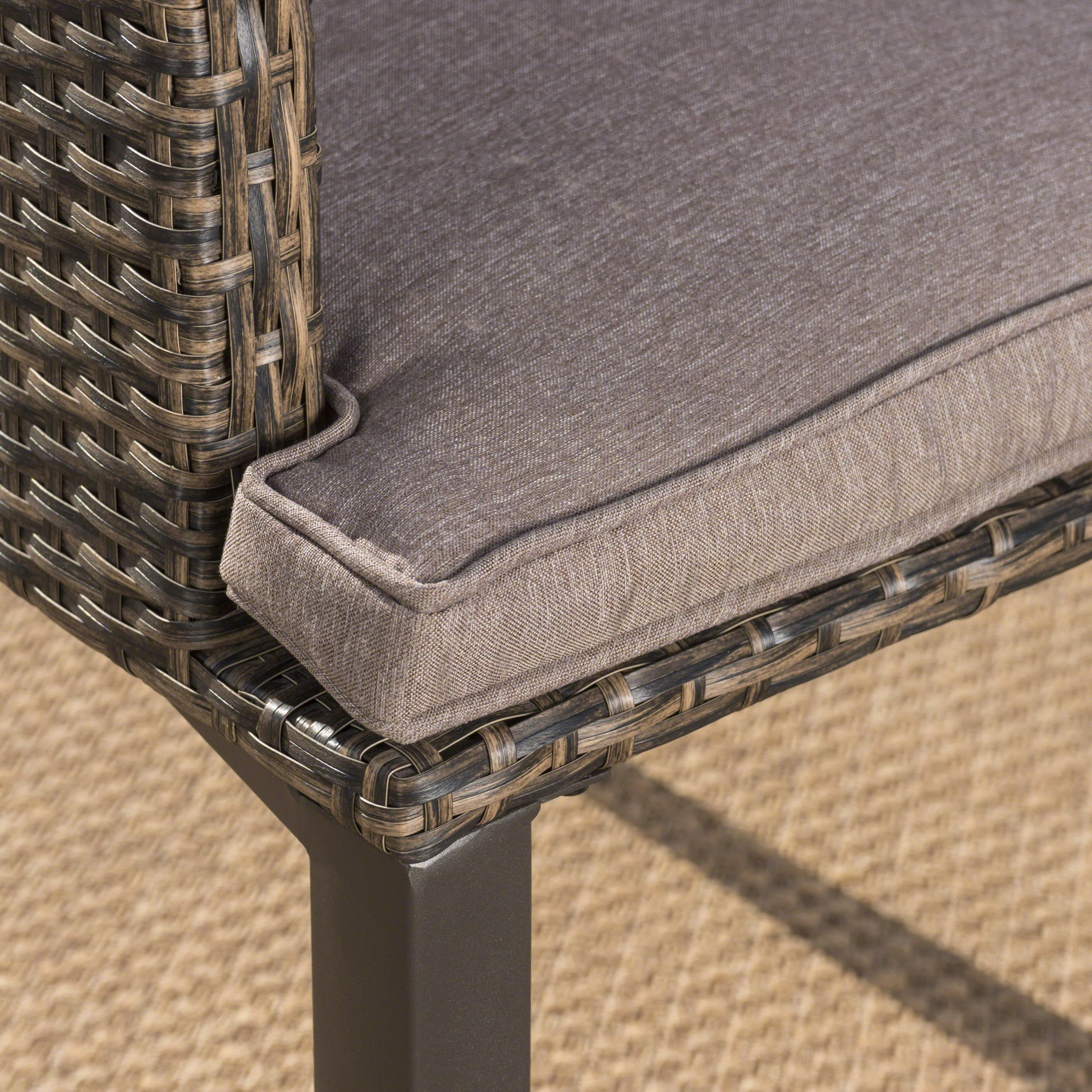 Hilary Outdoor Wicker Dining Chairs with Water Resistant Cushions (Set of 2) - furnishings