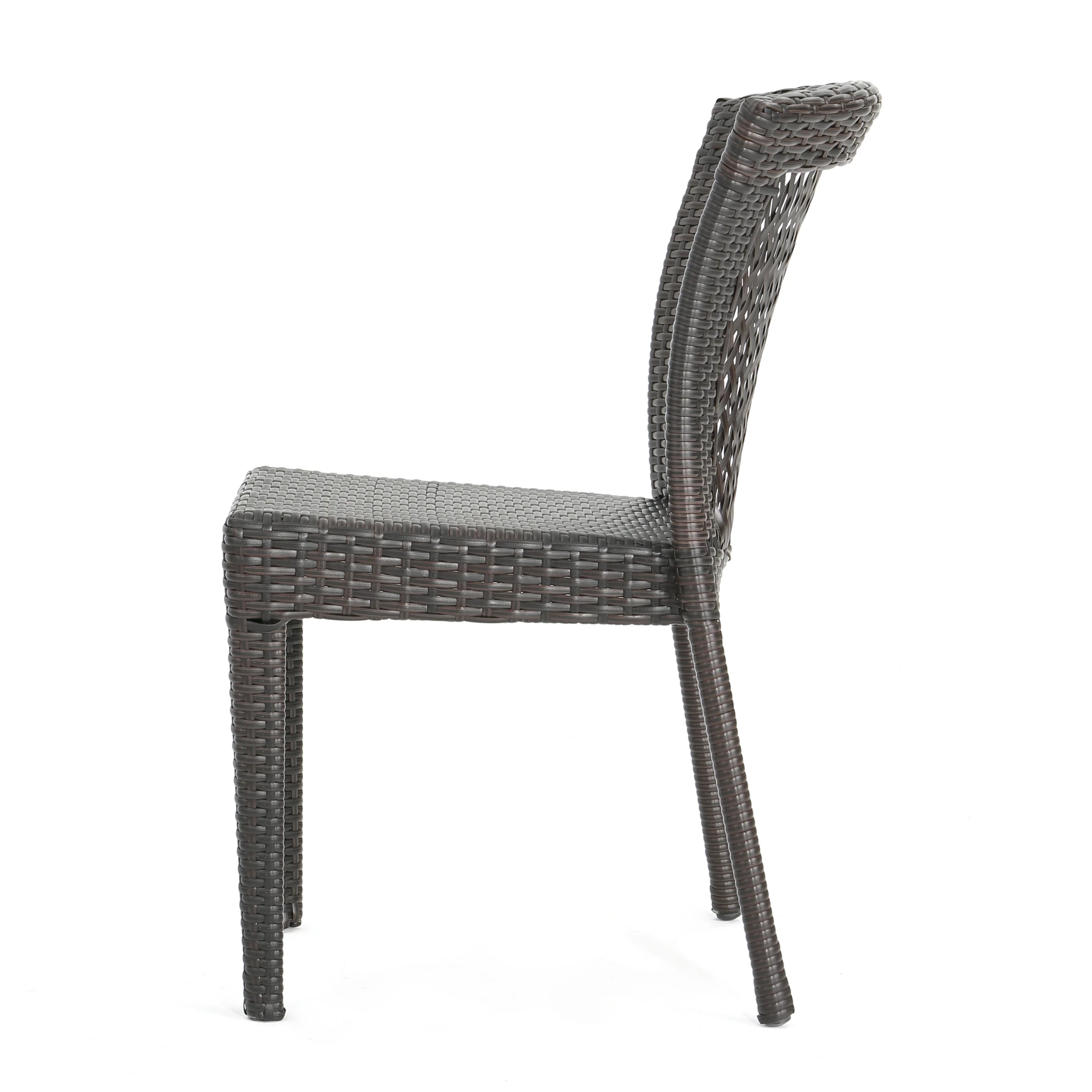 Chatham Outdoor Multi-brown Wicker Stacking Dining Chairs (Set of 4) - furnishings