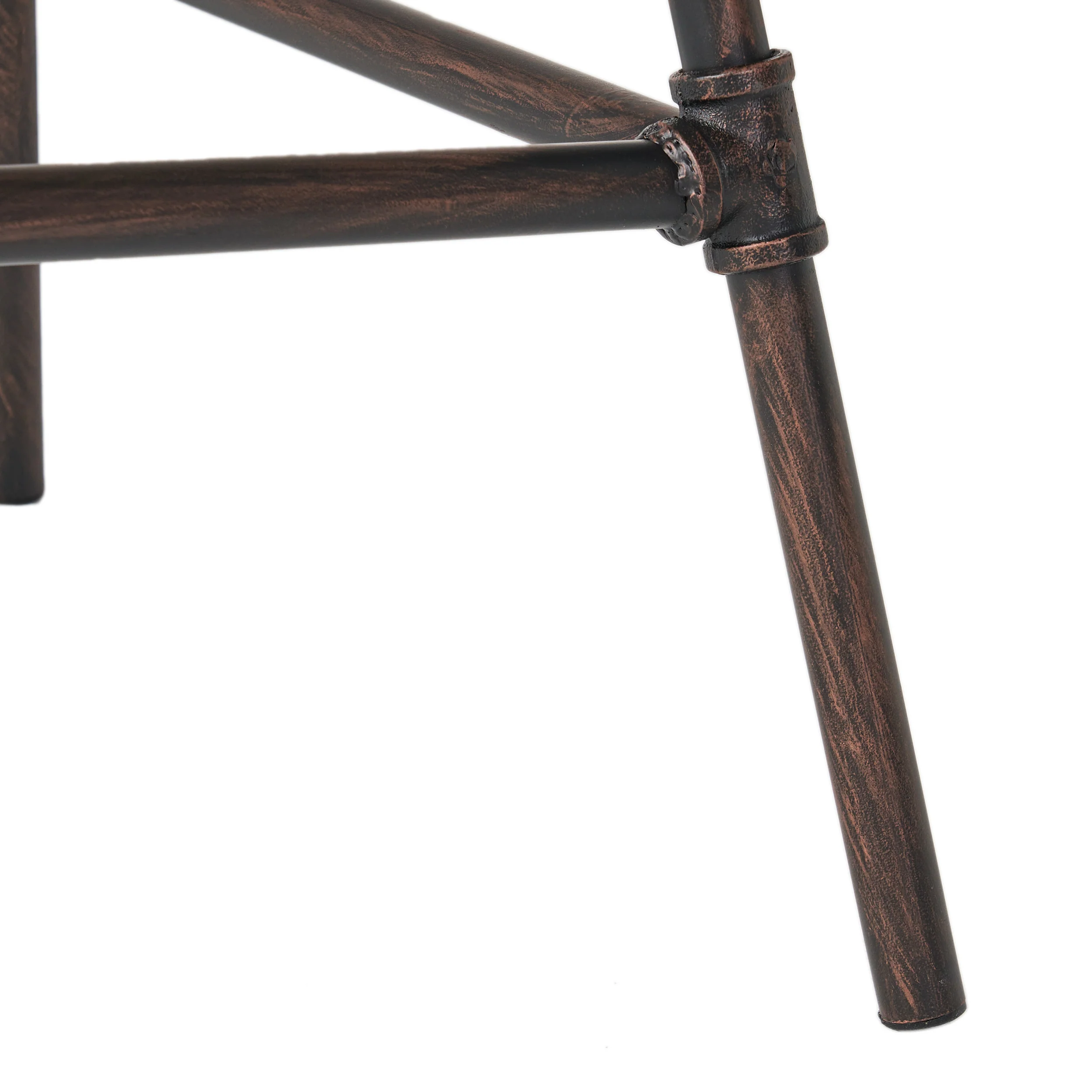 Varick Outdoor Adjustable Pipe Barstools (Set of 2), Black Copper and Beige - furnishings