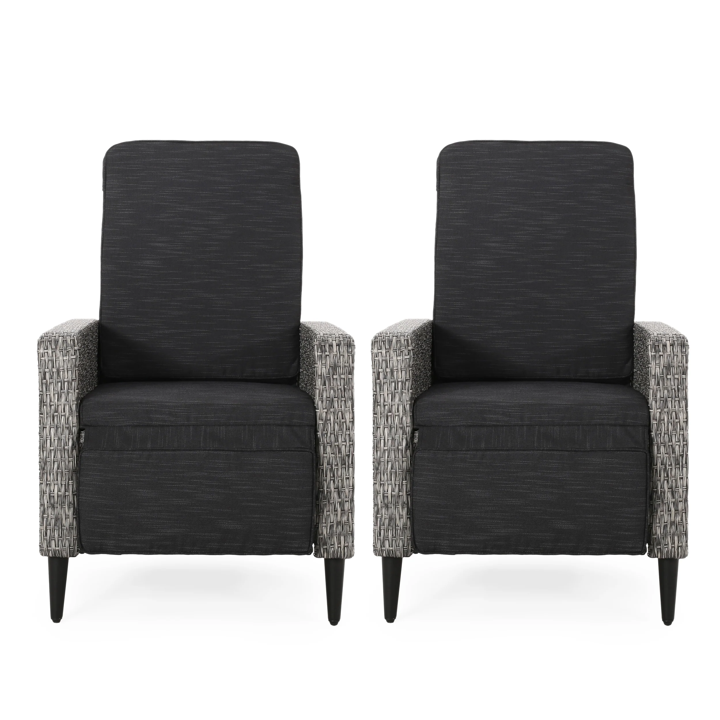 Fircrest Outdoor Wicker Recliners, Set of 2 - furnishings