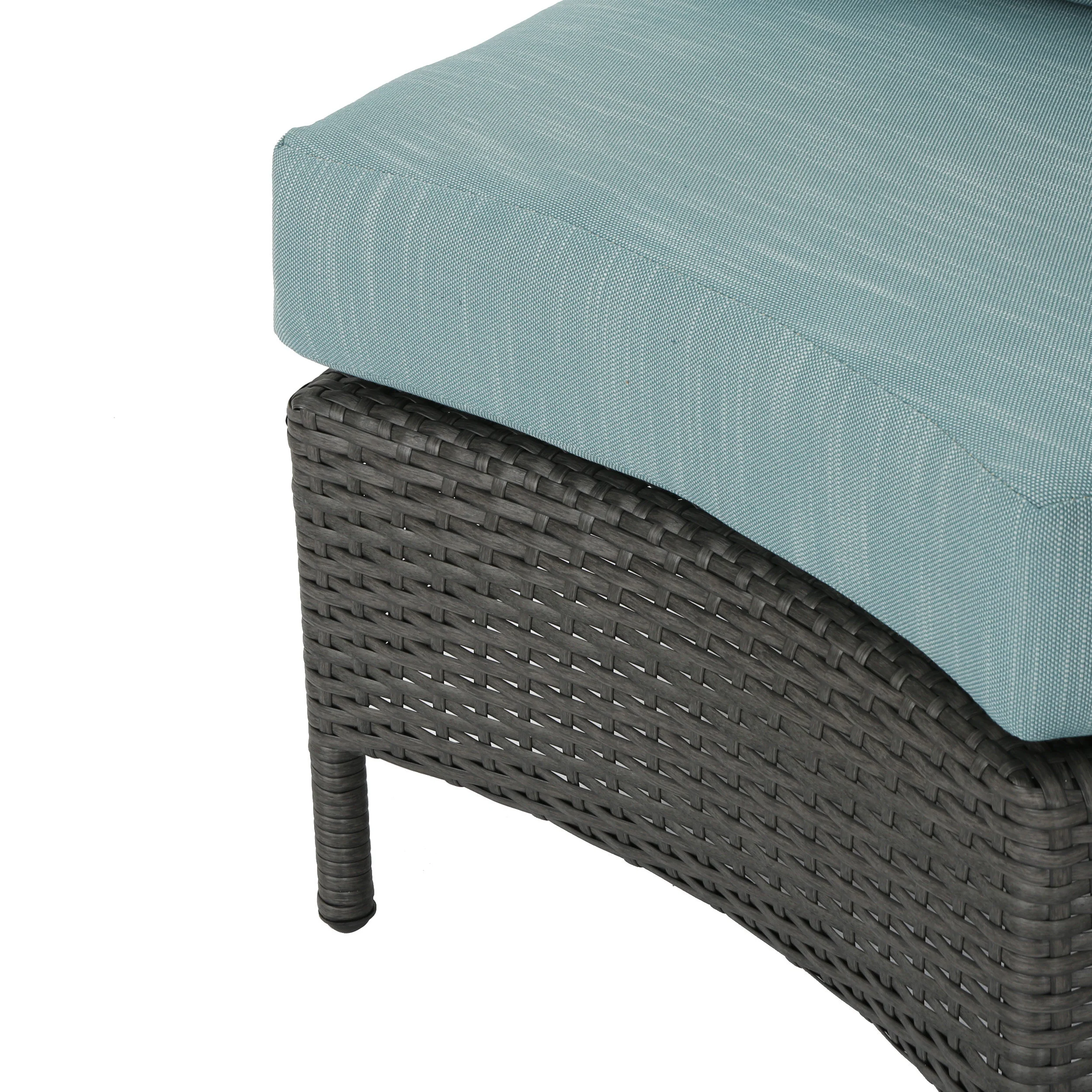 Harper Outdoor Wicker Curved Loveseat Sectional with Cushions - furnishings