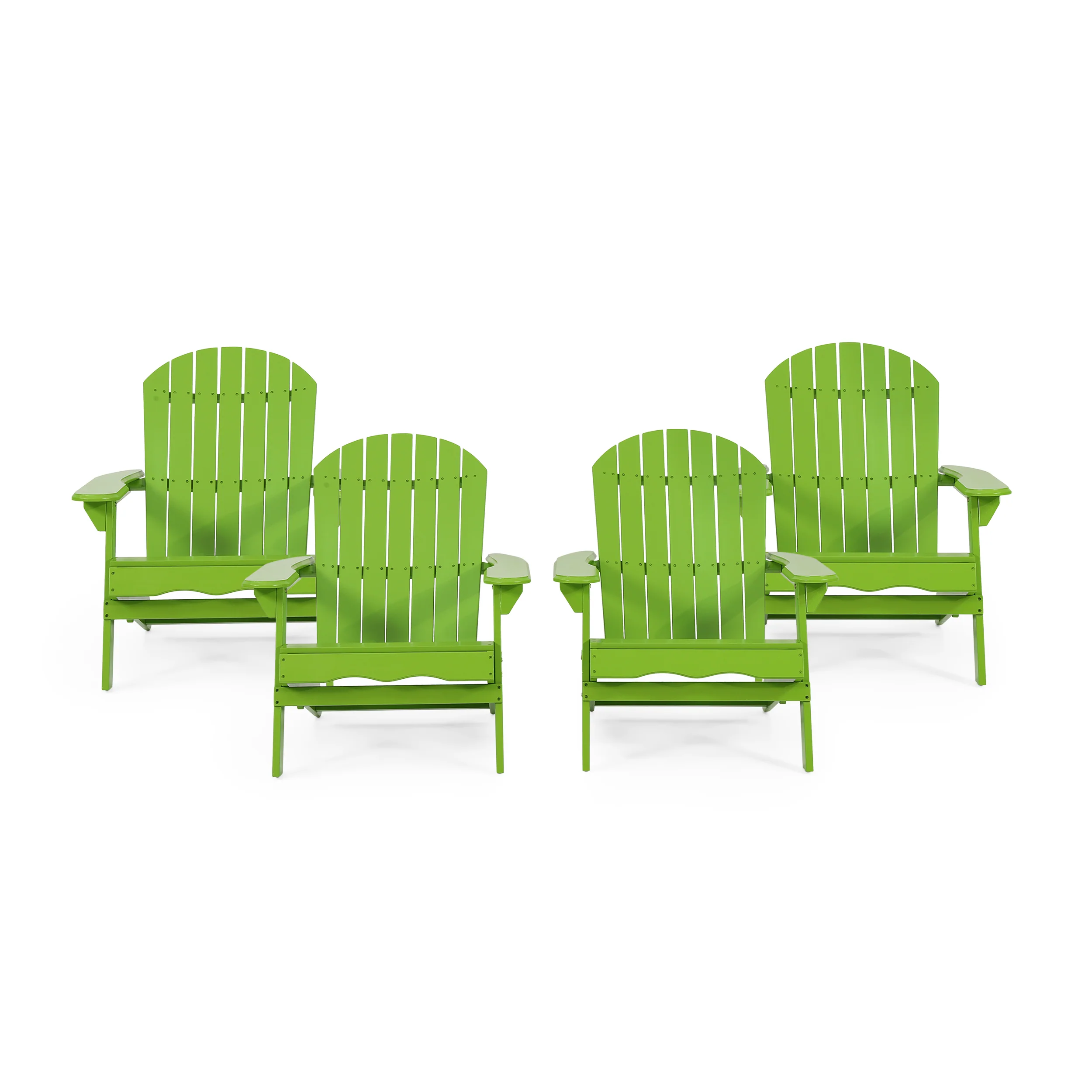 Cartagena Outdoor Rustic Acacia Wood Folding Adirondack Chair, Set of 4 - furnishings
