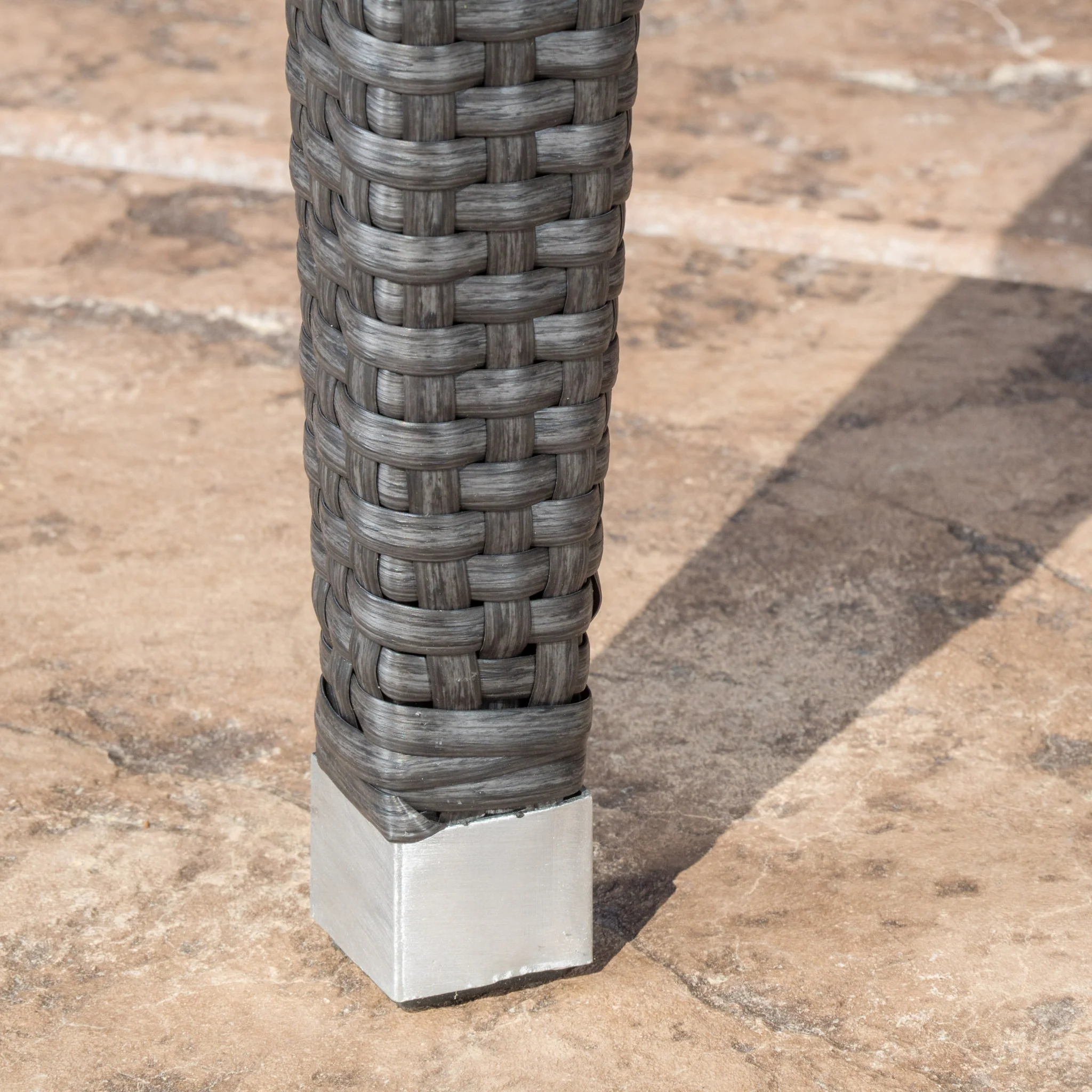 Aina Grey Wicker Outdoor Patio Table - furnishings
