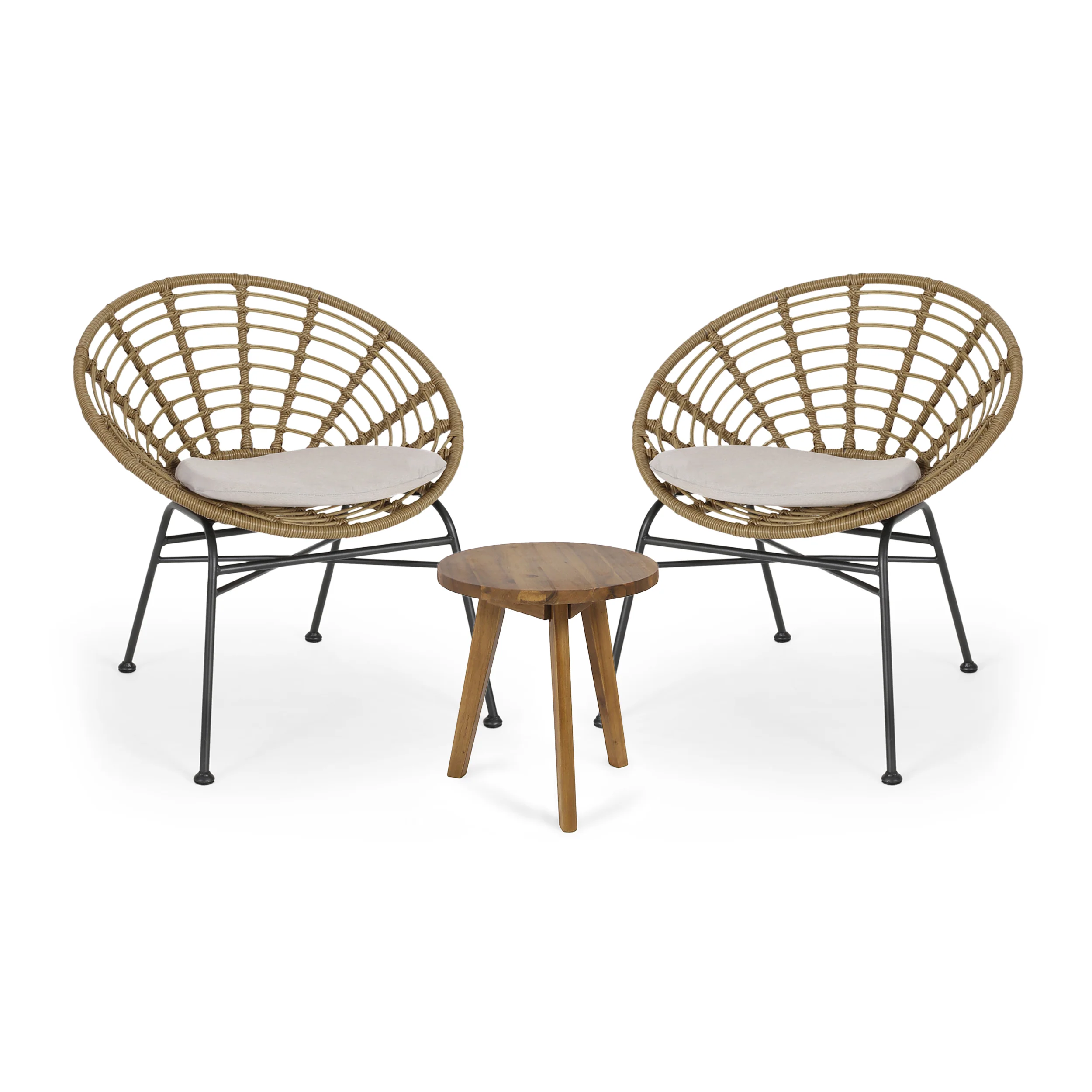 Mignon Outdoor 2 Seater Acacia Wood Chat Set - furnishings