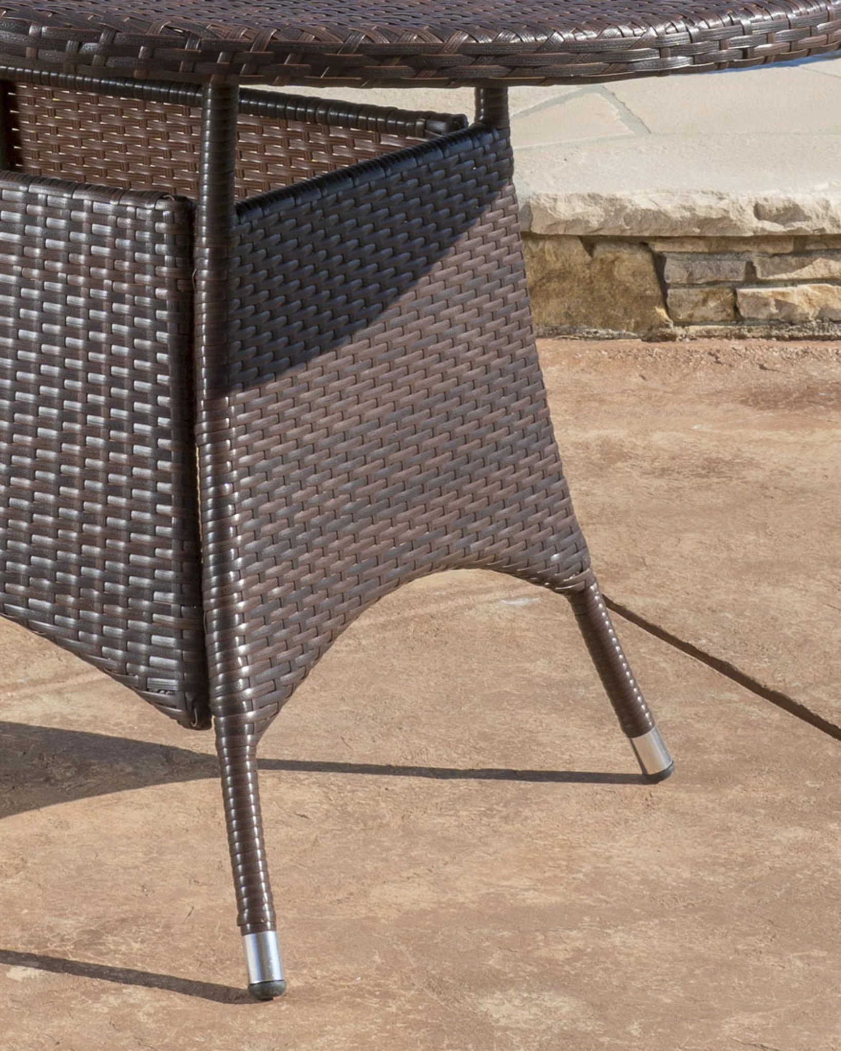 Bristle Multi Brown PE Oval Dining Table - furnishings