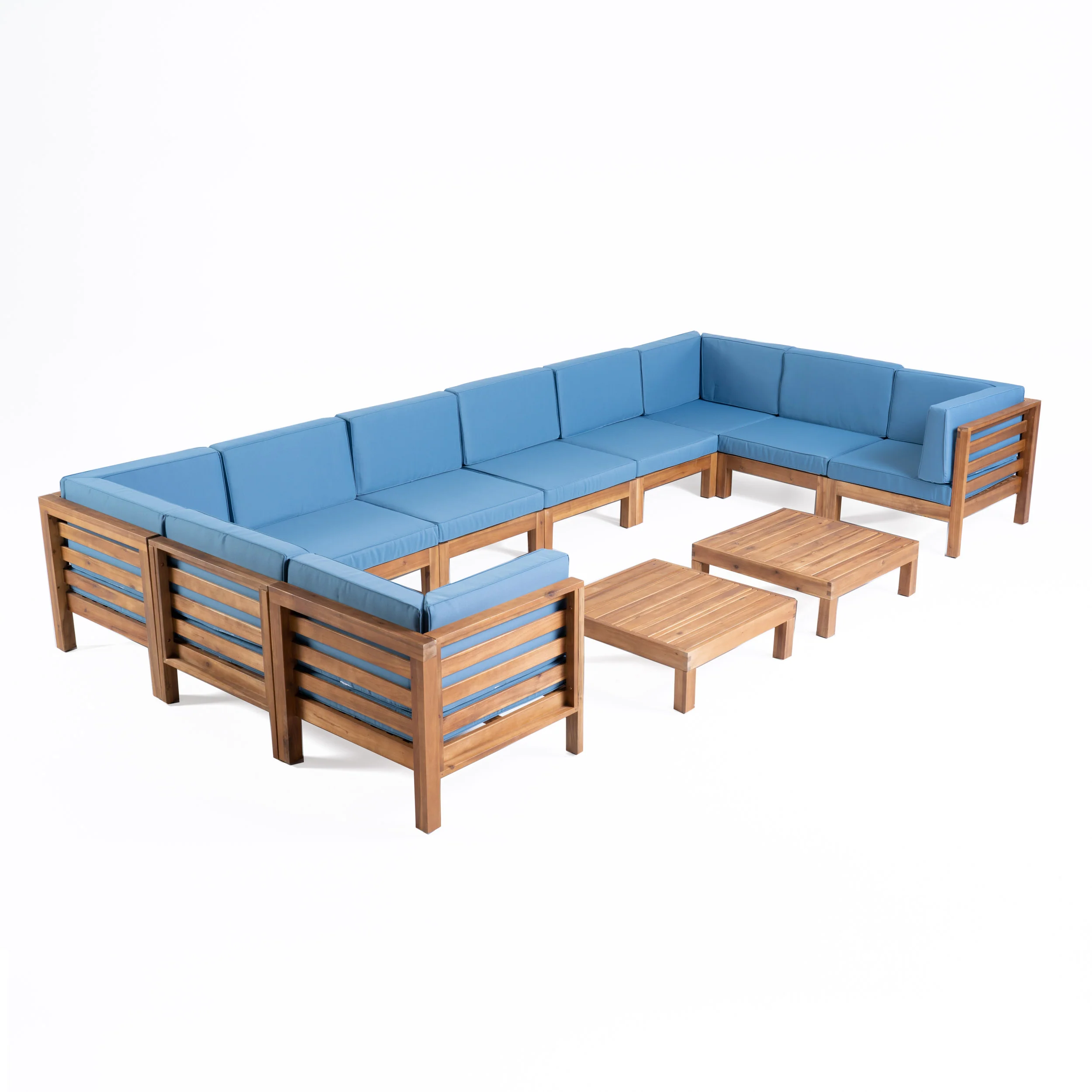 Ravello Outdoor U-Shaped Sectional Sofa Set with Coffee Tables - furnishings