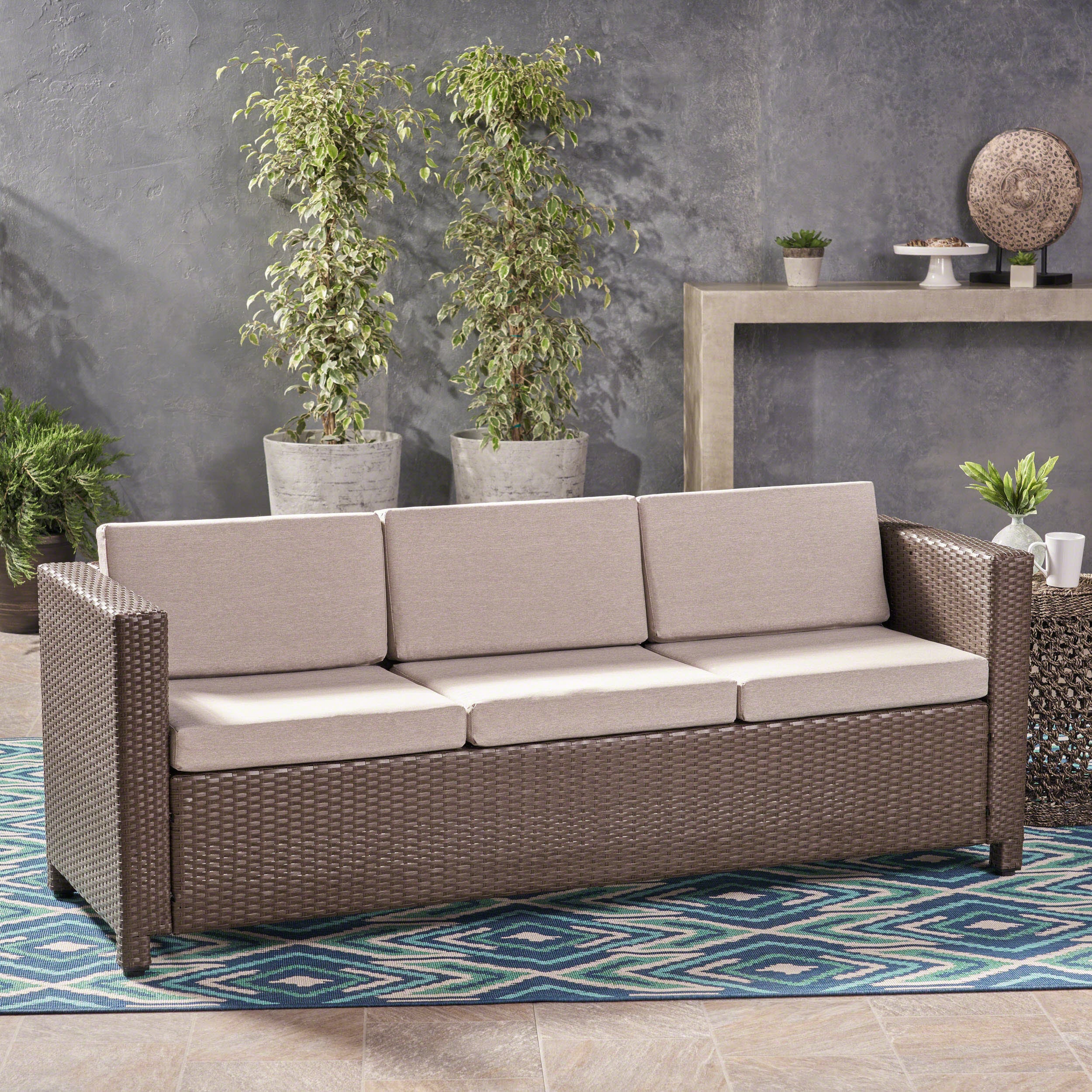 Cony Outdoor Wicker 3 Seater Sofa - furnishings