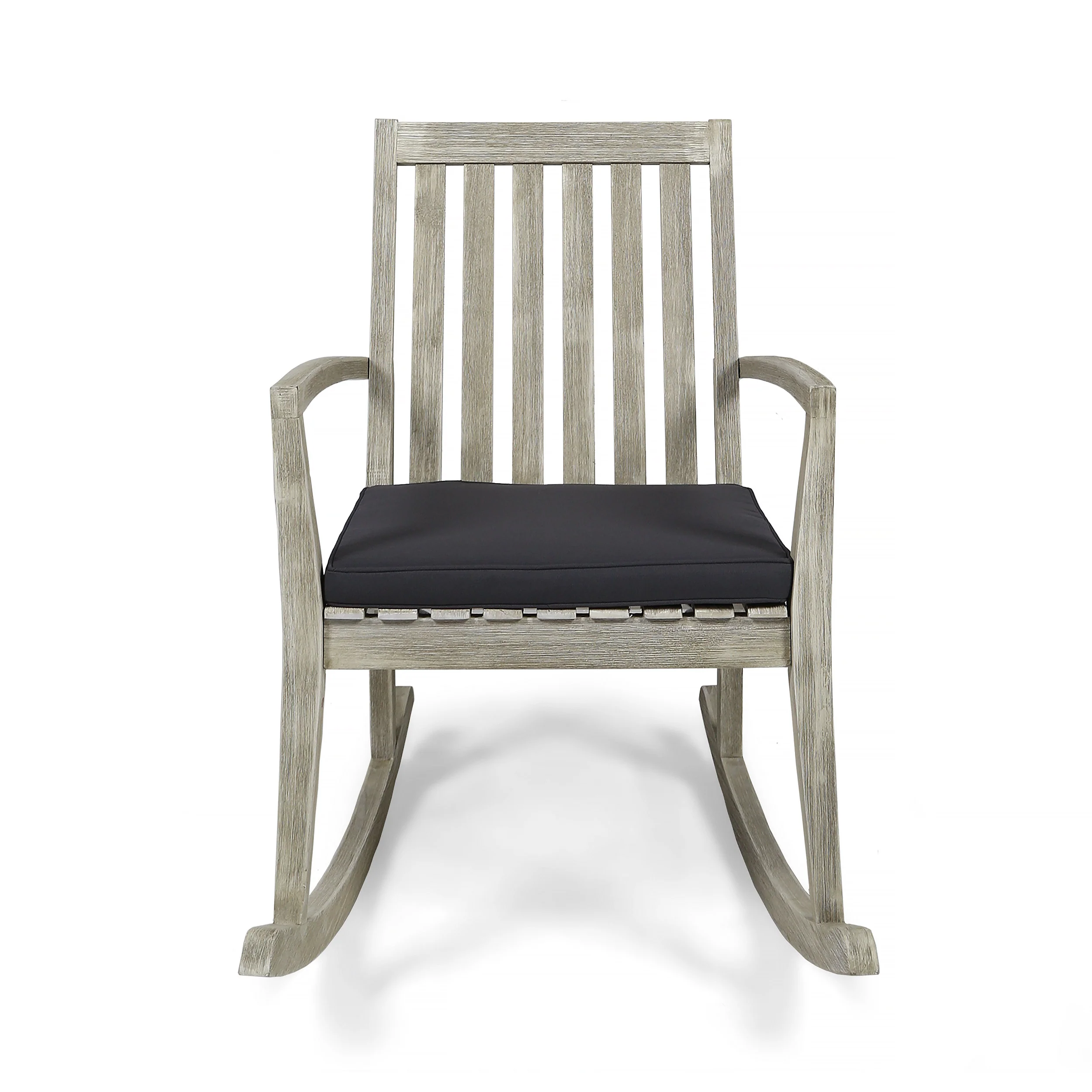 Yvonne Outdoor Acacia Wood Rocking Chair with Water-Resistant Cushions - furnishings