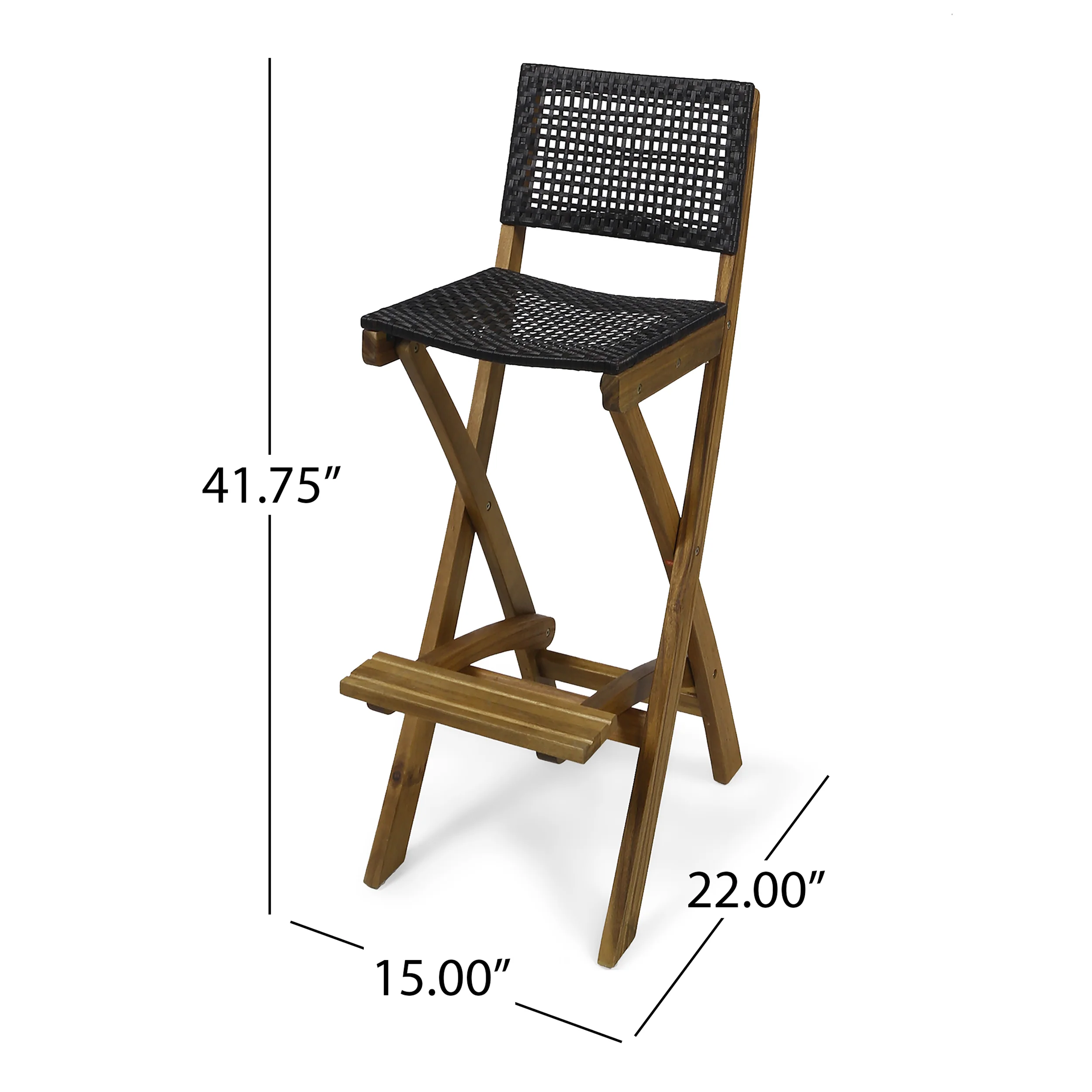 Elizabeth Outdoor Folding Acacia Wood Barstools (Set of 4) - furnishings