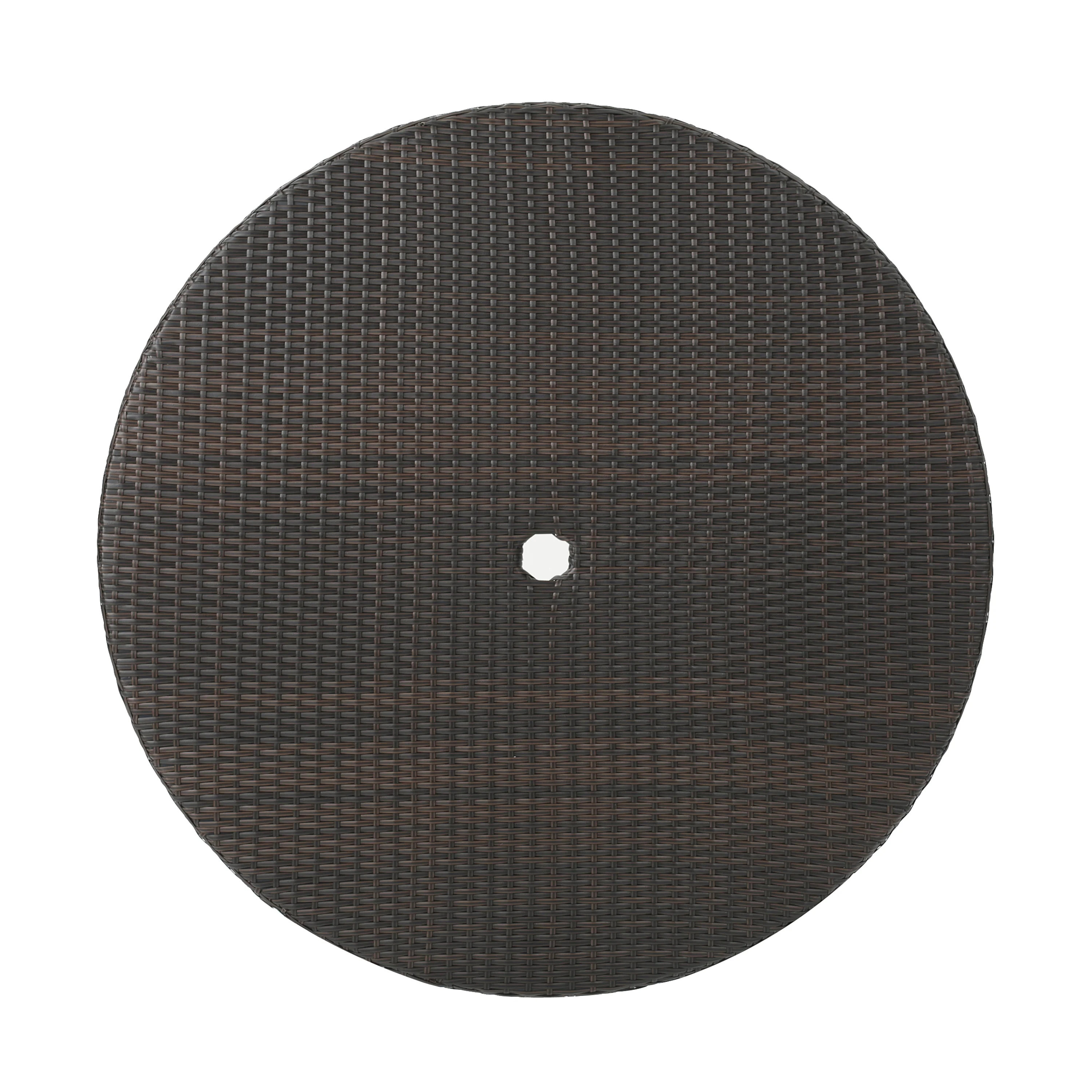 Riley Outdoor Multi-brown Wicker Circular Foldable Dining Table - furnishings