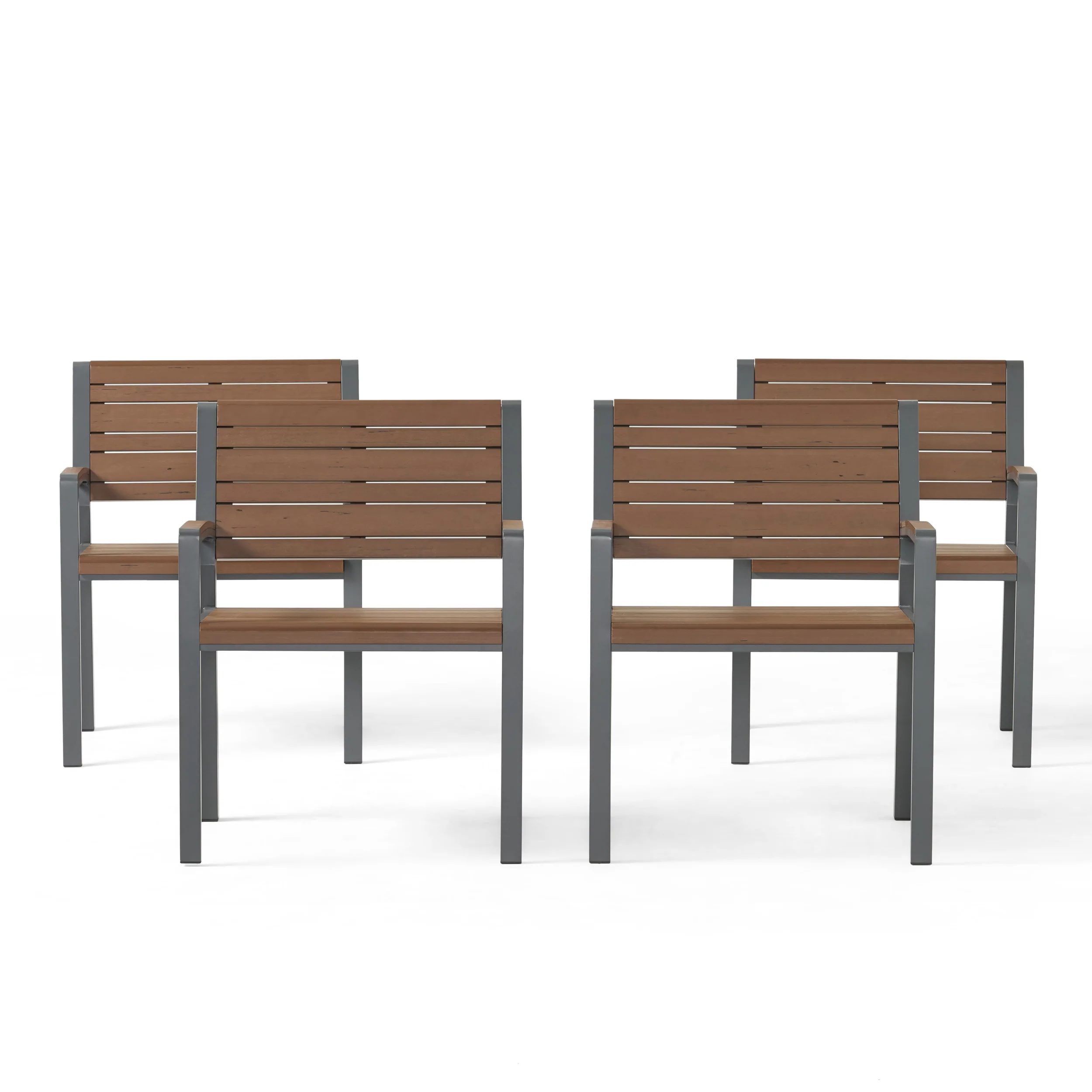Trimble Outdoor Aluminum Chairs, Set of 4 - furnishings