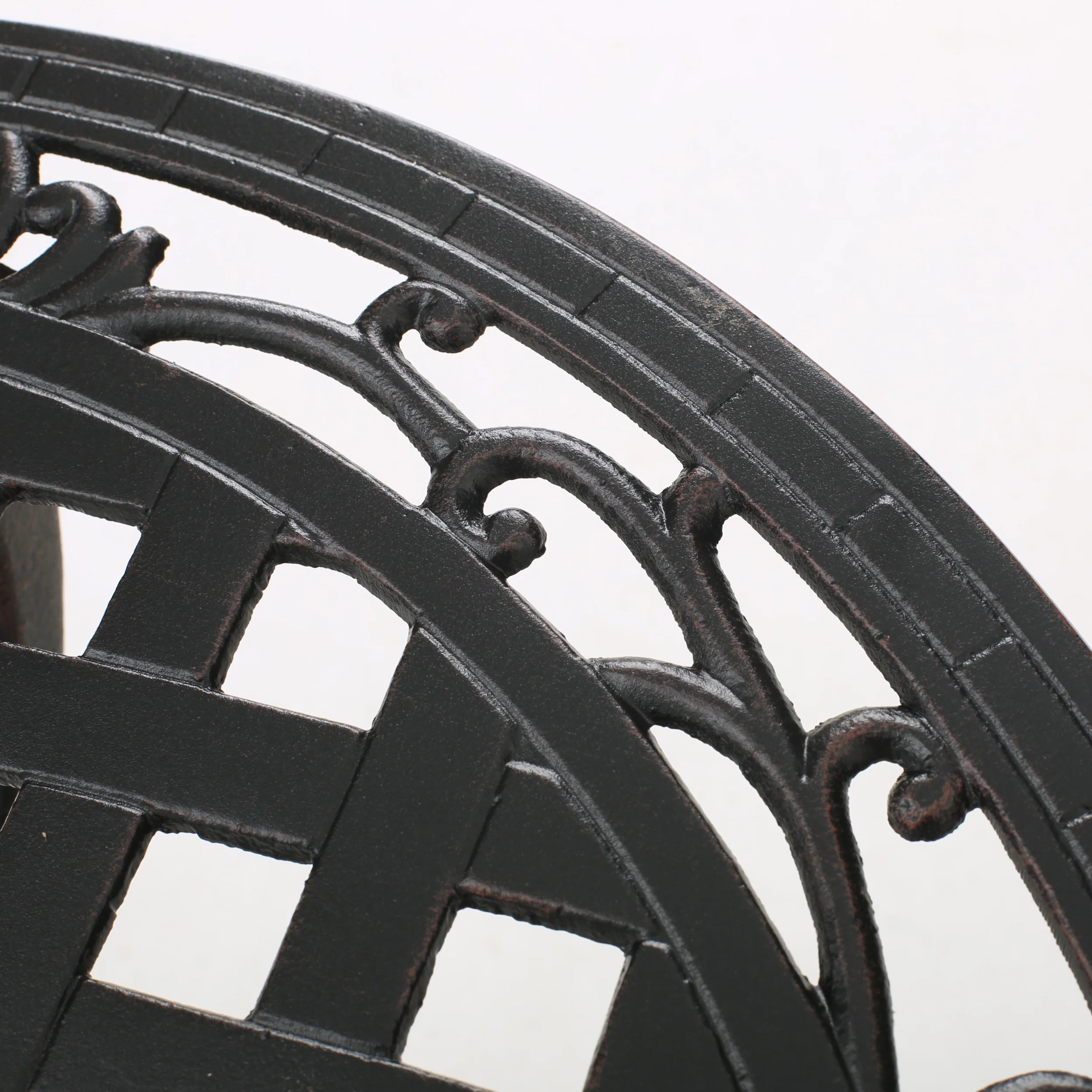 Lyon Traditional Outdoor 3-Piece Black with Bronze Cast Aluminum Bistro Set - furnishings